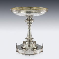 19th Century Russian Pan-Slavic Solid Silver Tazza, Khlebnikov, circa 1888