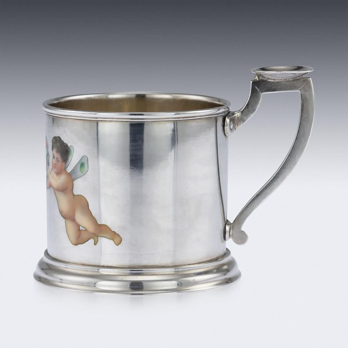 Russian Solid Silver and Enamel Tea Glass Holder, Khlebnikov, circa 1878 In Good Condition In Royal Tunbridge Wells, Kent