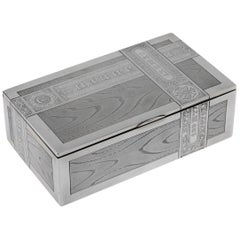 19th Century Russian Solid Silver Trompe L'oeil Cigar Box, circa 1876