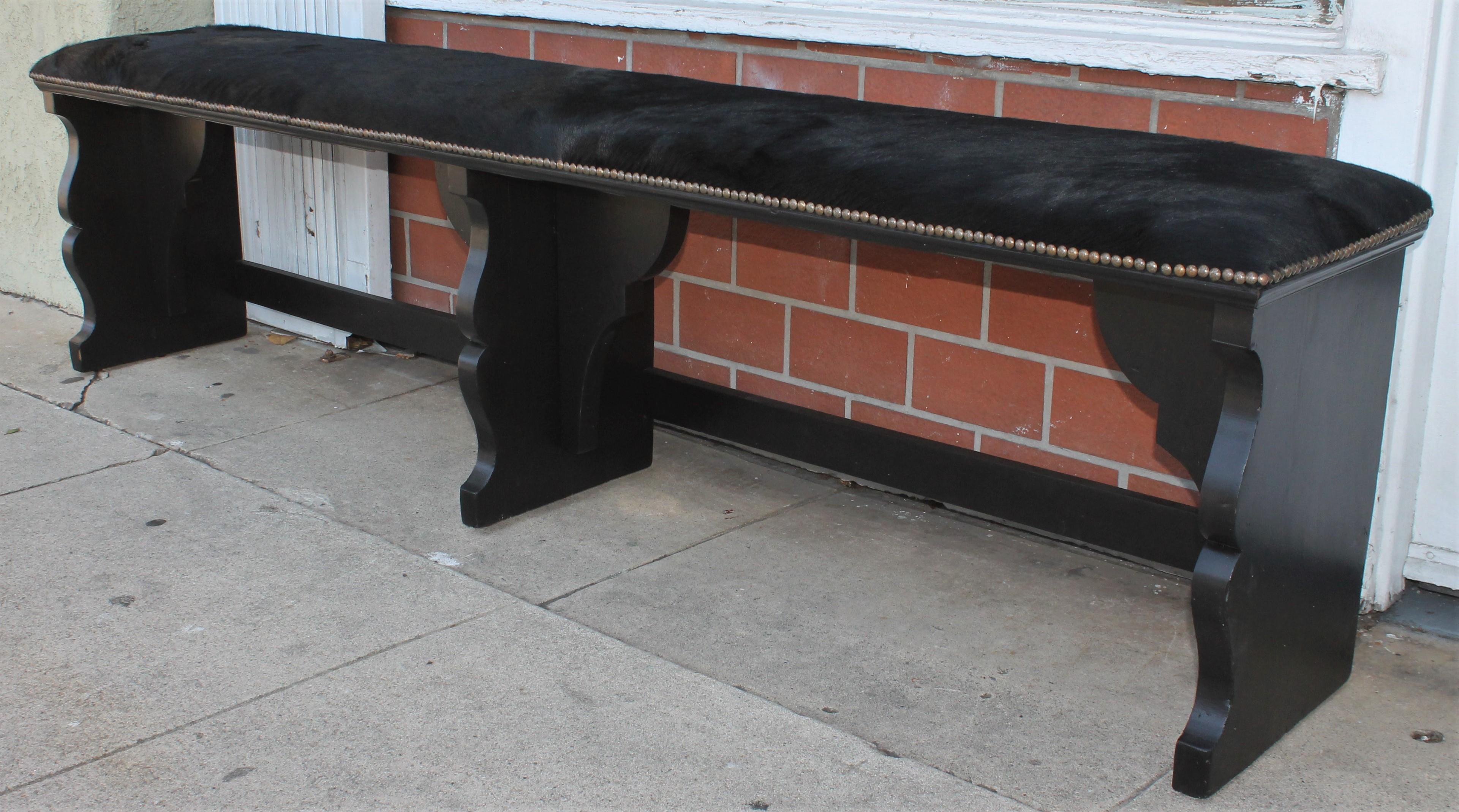 rustic black bench