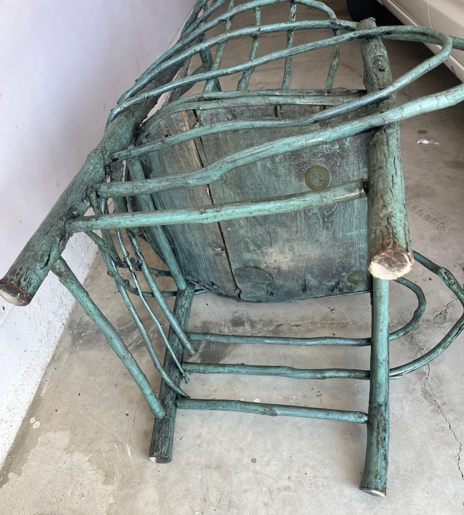 19Thc Rustic Twig Folk Art Addrondack Chair 1