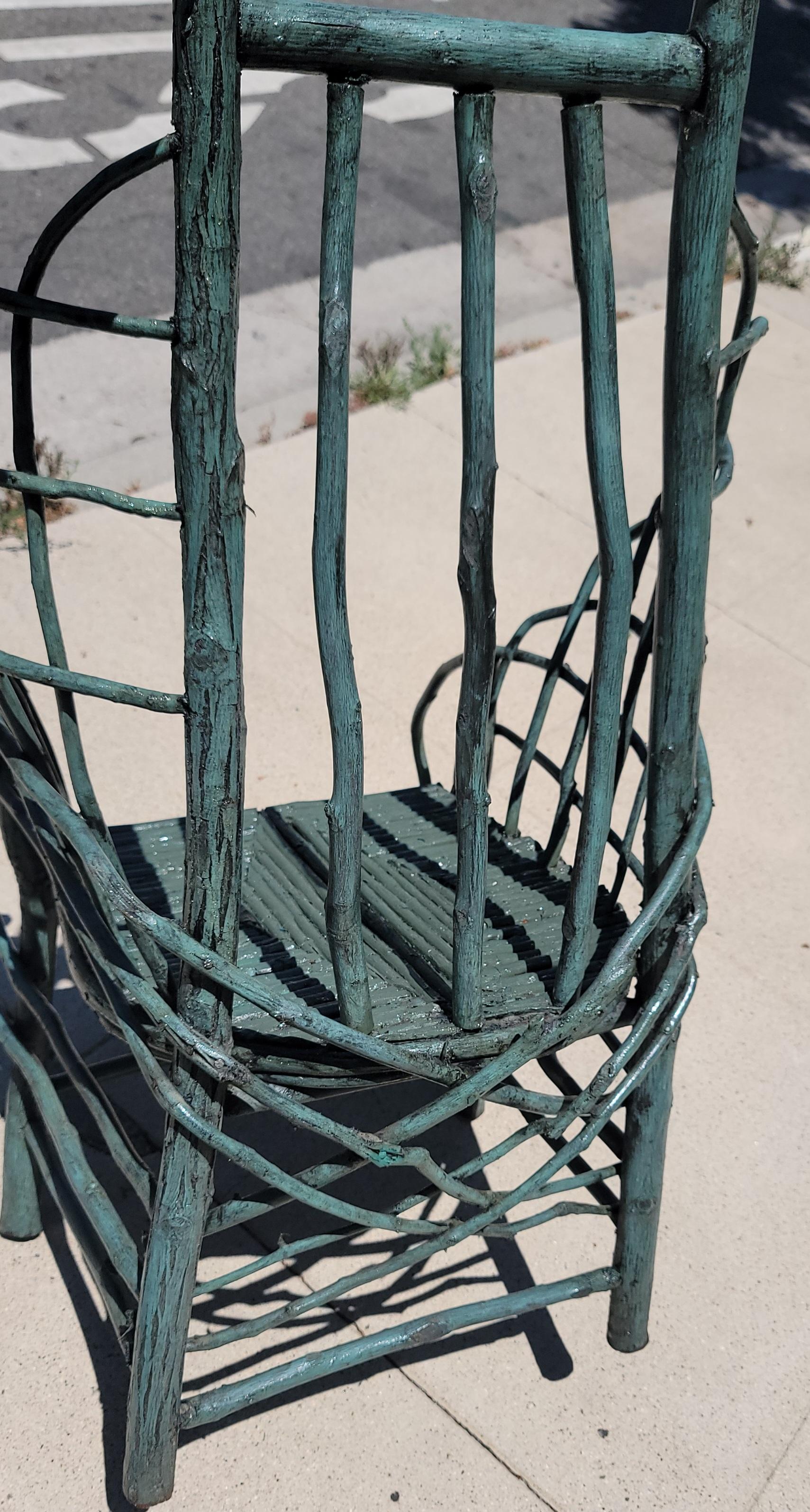 19th Century 19Thc Rustic Twig Folk Art Addrondack Chair