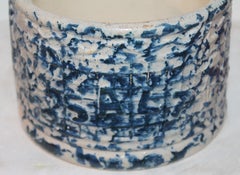 19thc Salt Sponge Crock w/Lid