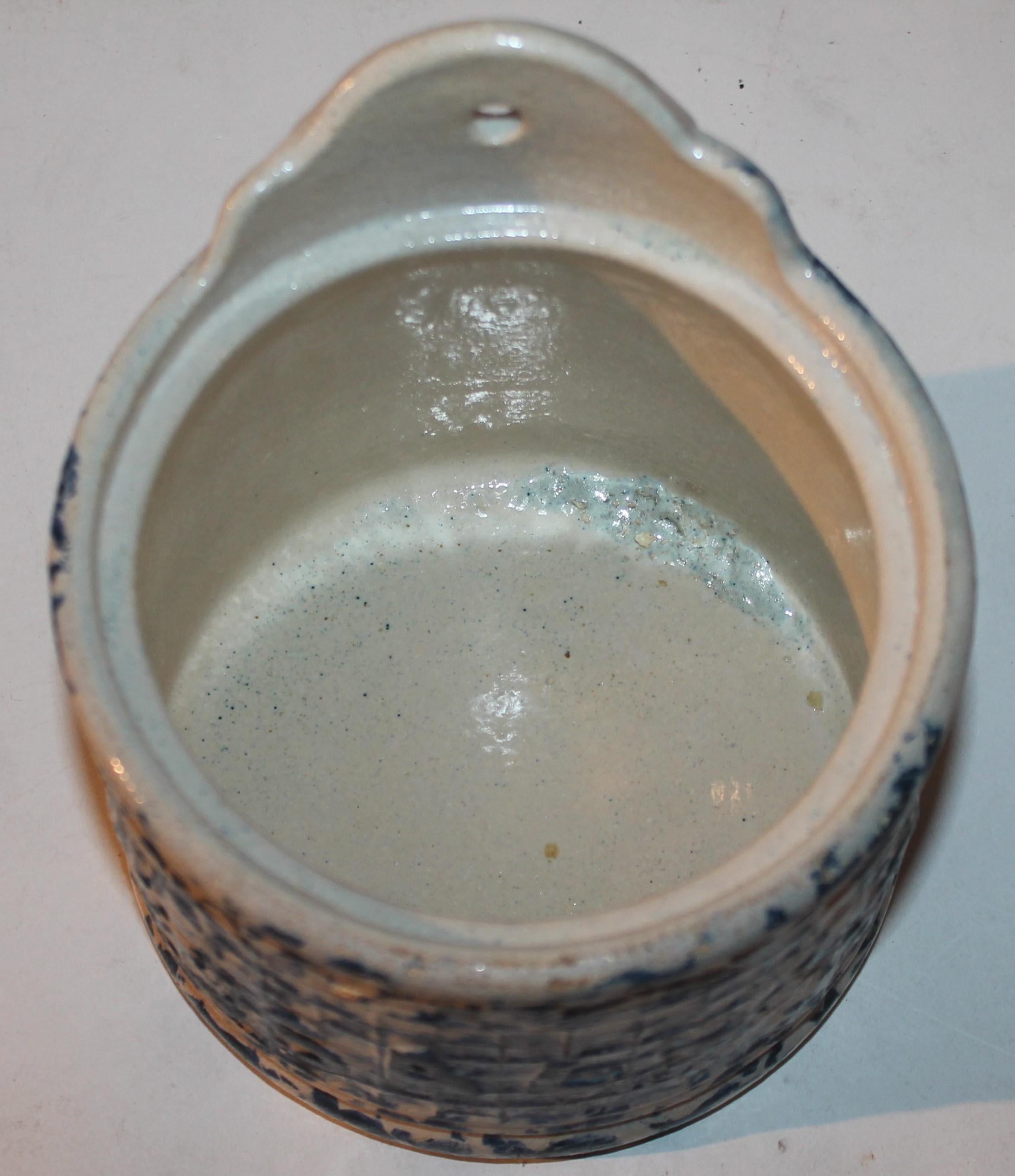Pottery 19thc Salt Sponge Crock w/Lid