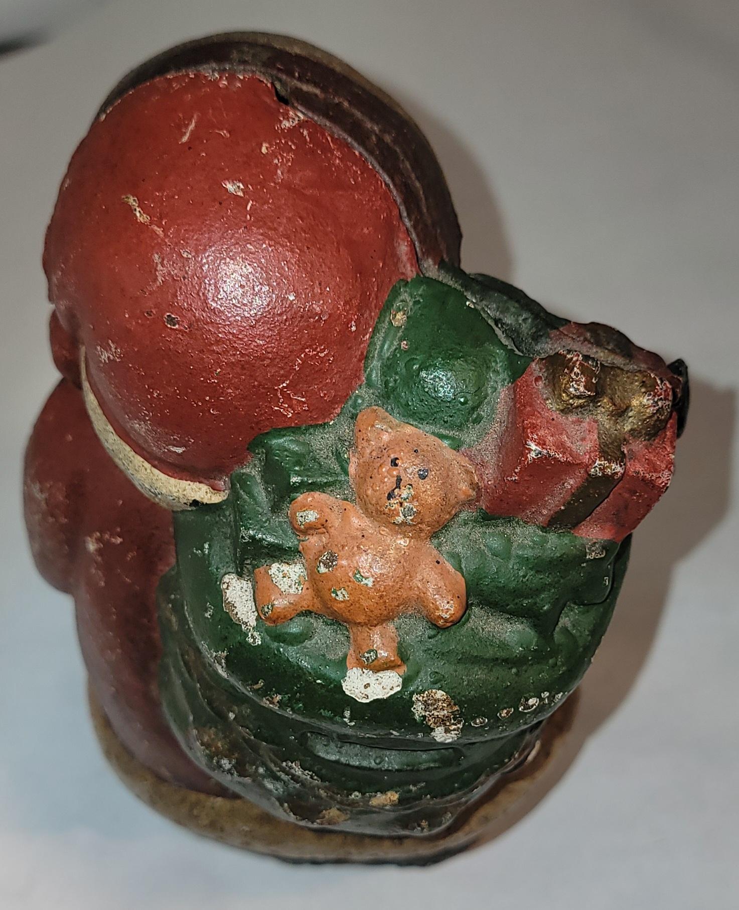 Fait main Banque de centimes du Père Noël du 19e siècle en vente