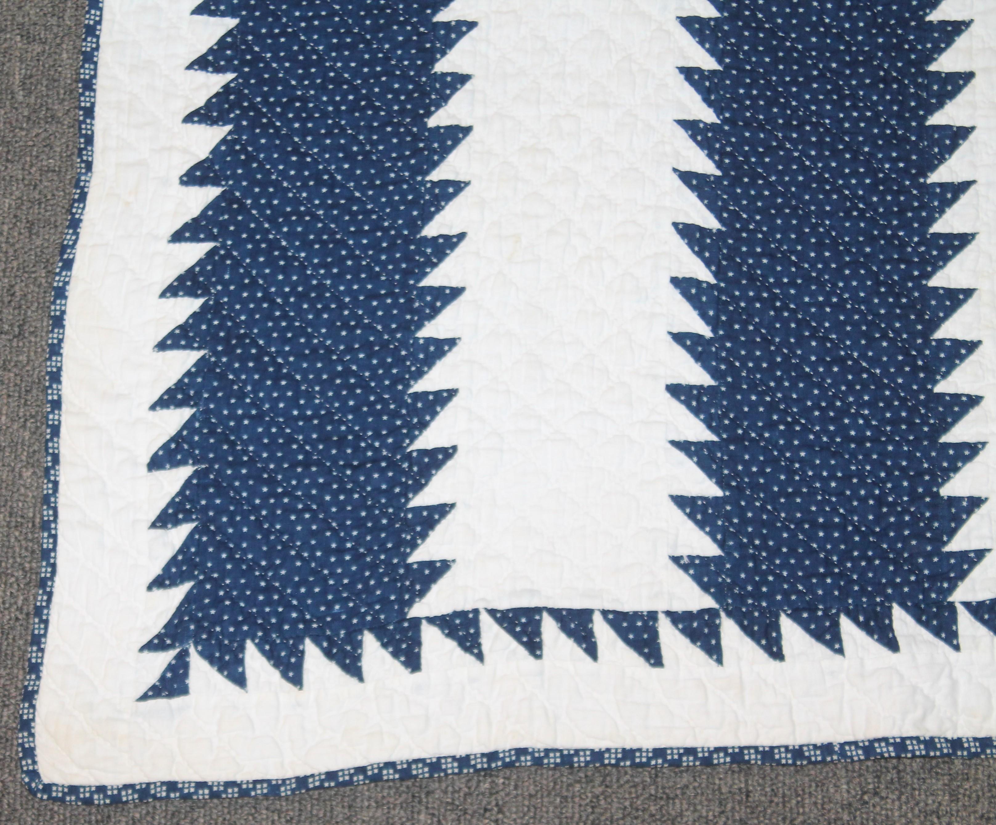19th Century Saw Tooth Bars Crib Quilt 1