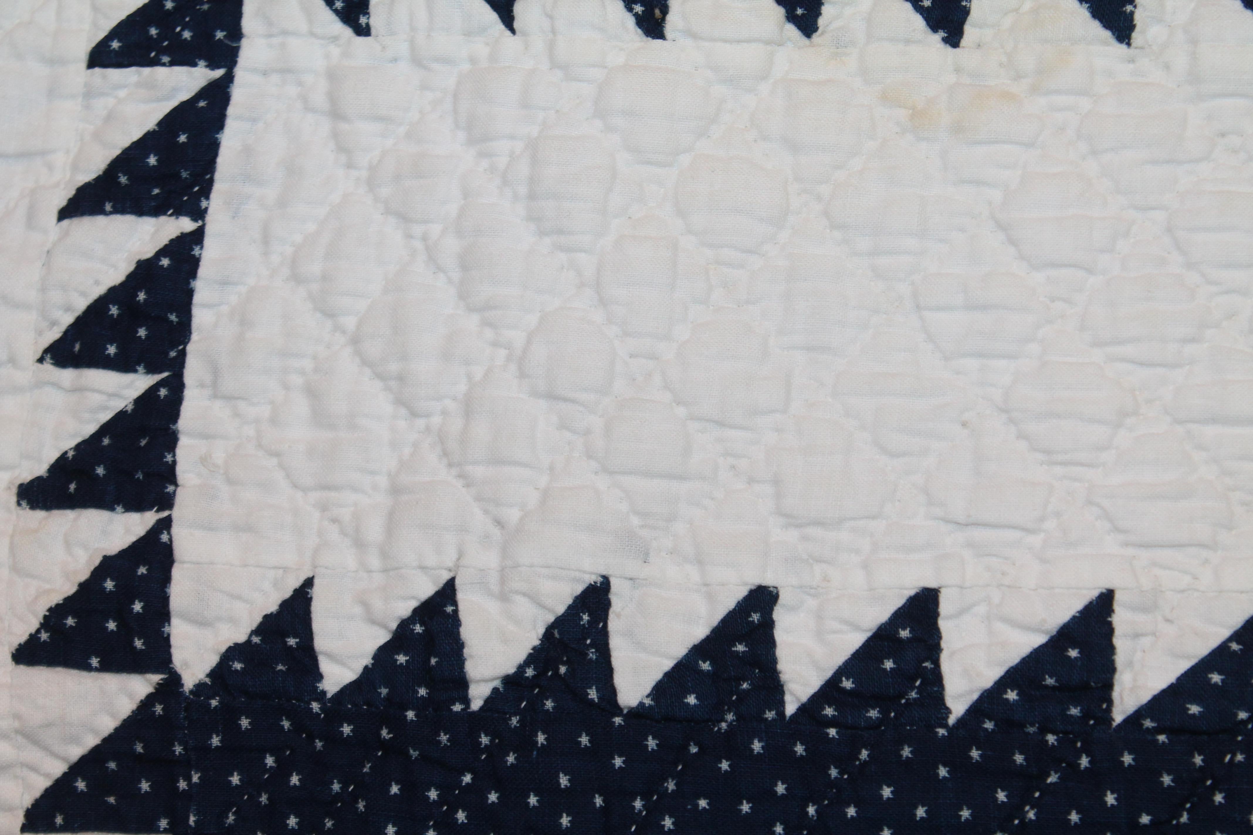 19th Century Saw Tooth Bars Crib Quilt 2