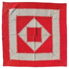 19thc, Saw Tooth  Diamond in a Square Quilt