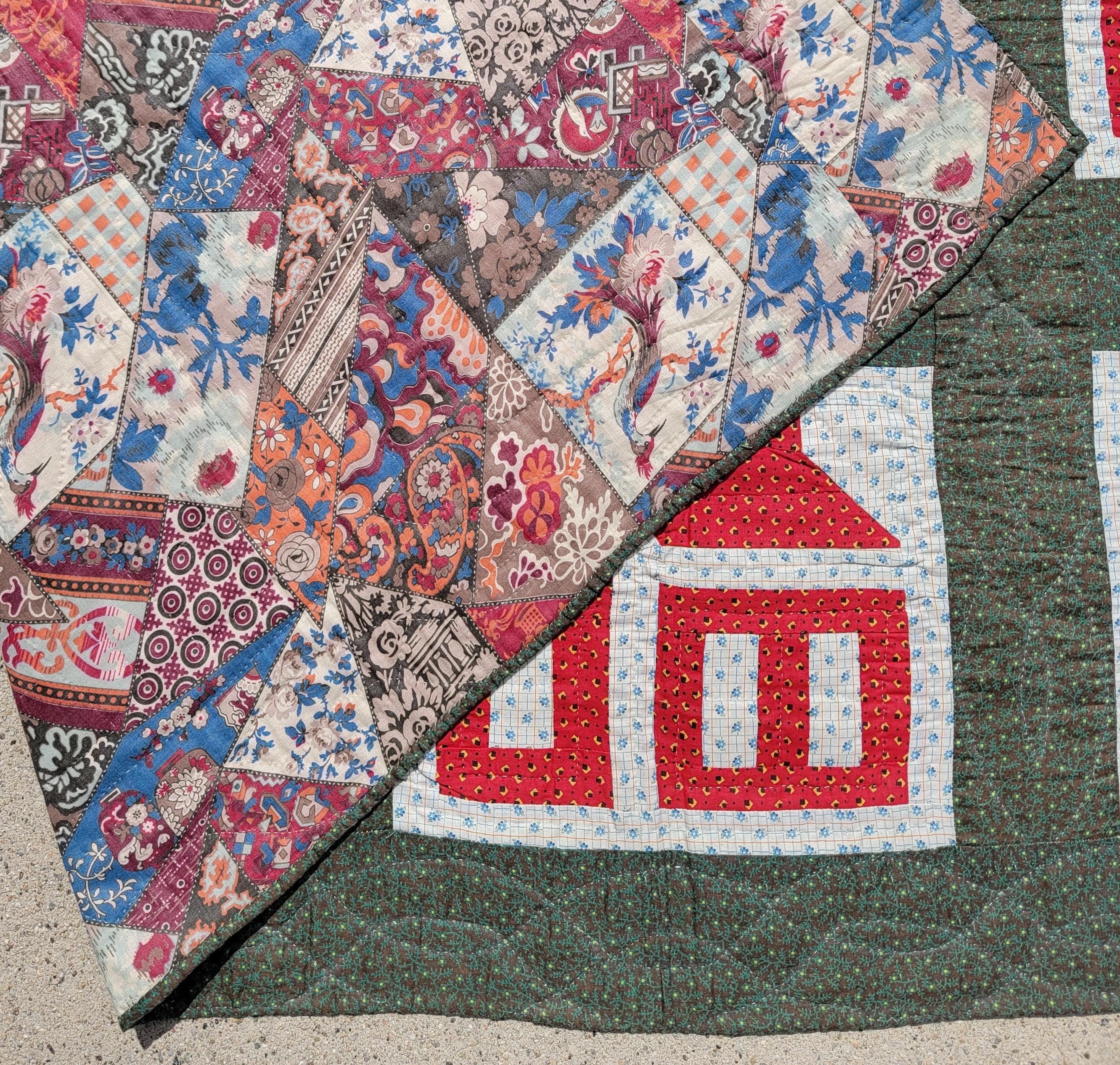 Hand-Crafted 19thc Schoolhouse Quilt From Pennsylvania For Sale