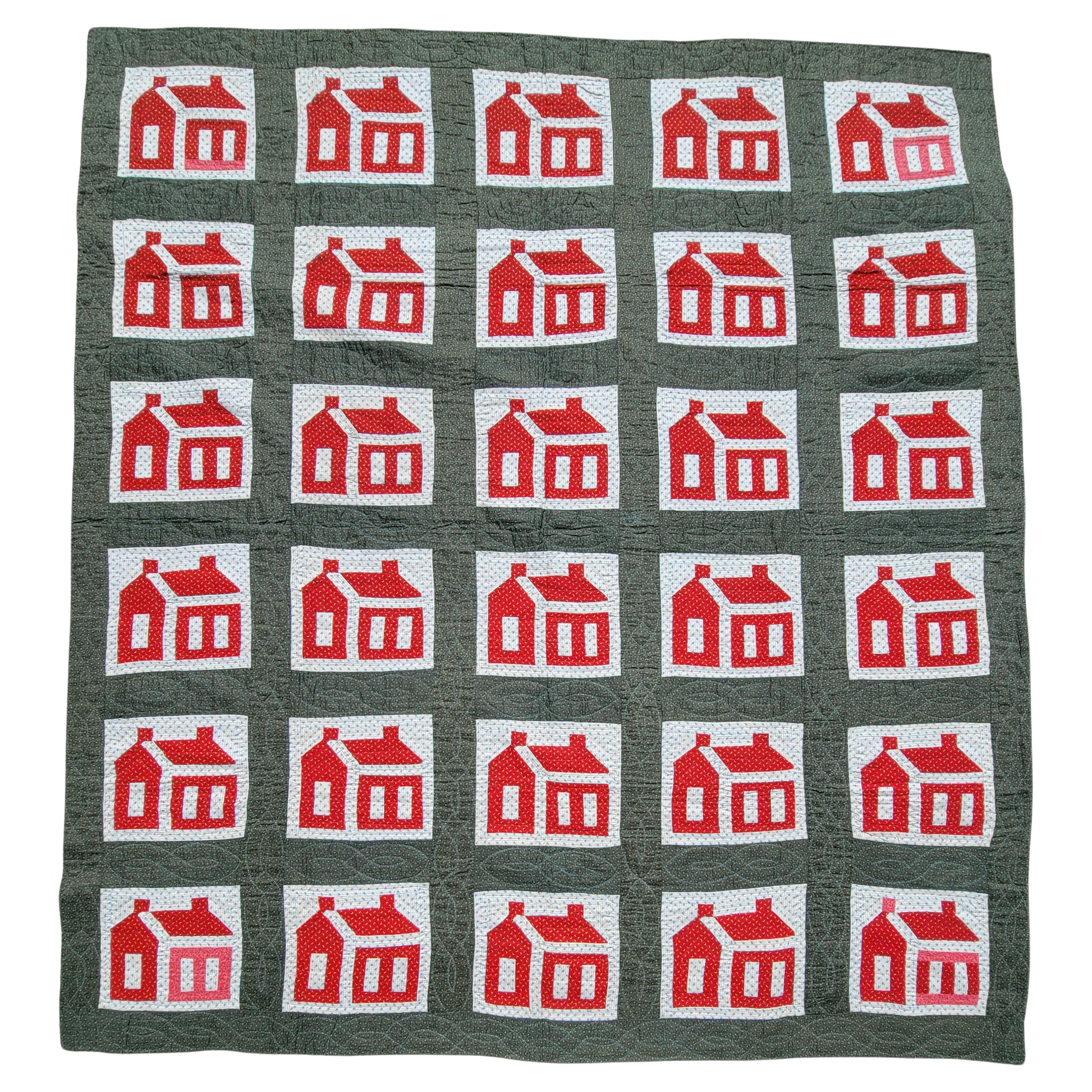 19. Jahrhundert Schulhaus Quilt aus Pennsylvania im Angebot