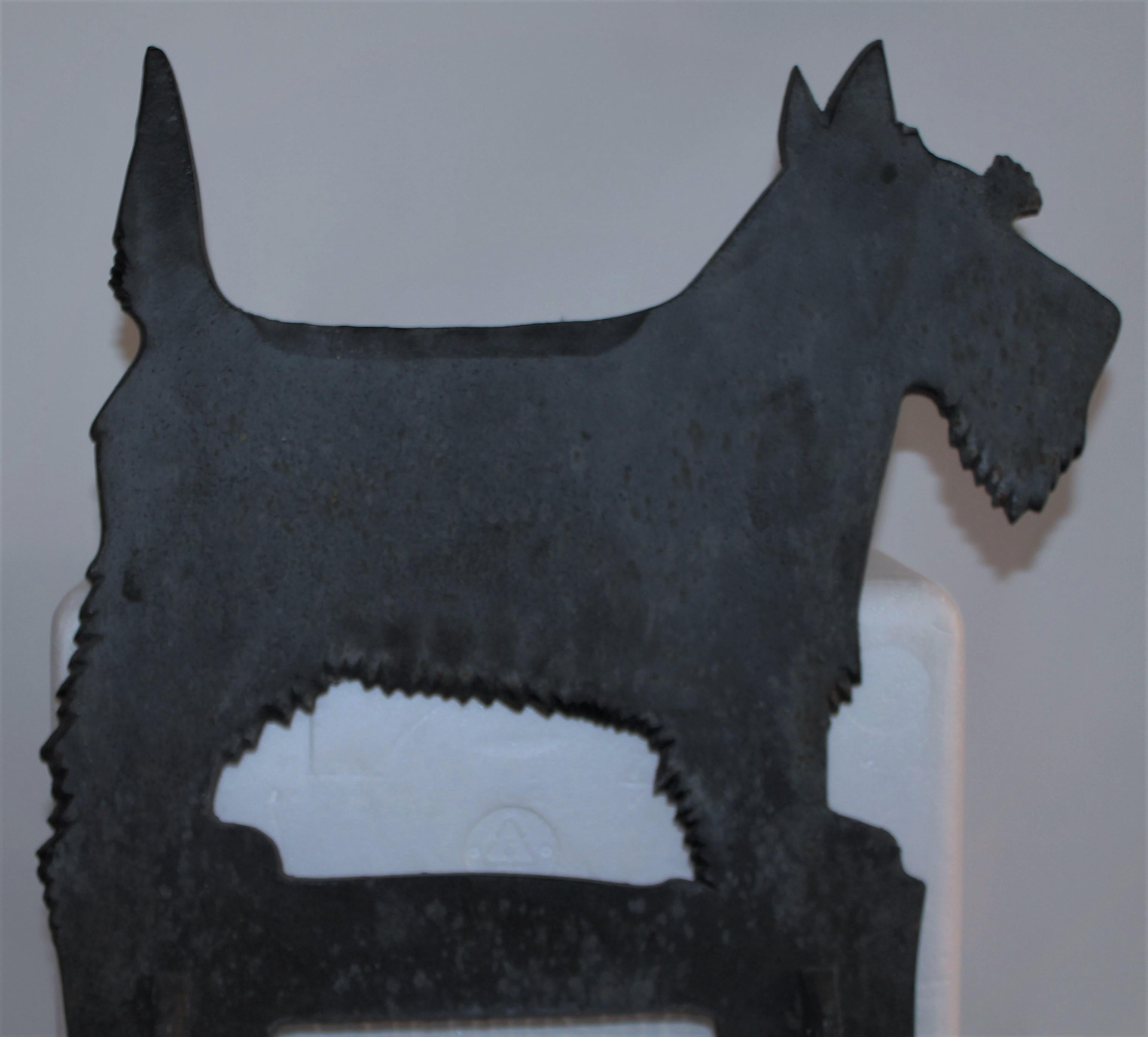 Hand-Crafted 19th Century Scottie Iron Boot Scraper For Sale