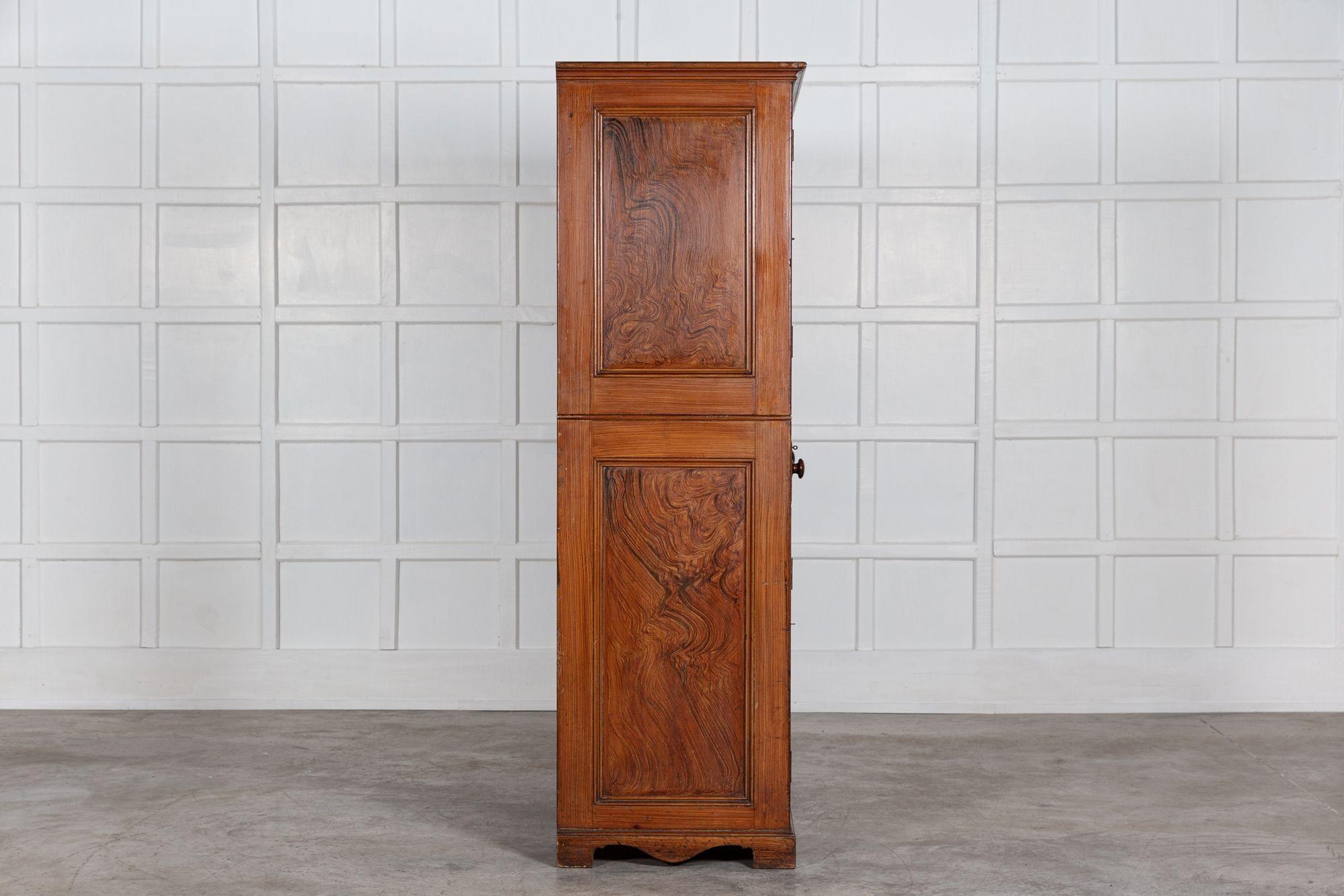 19th C Scottish Grained Arched Pine Housekeepers Cupboard For Sale 7