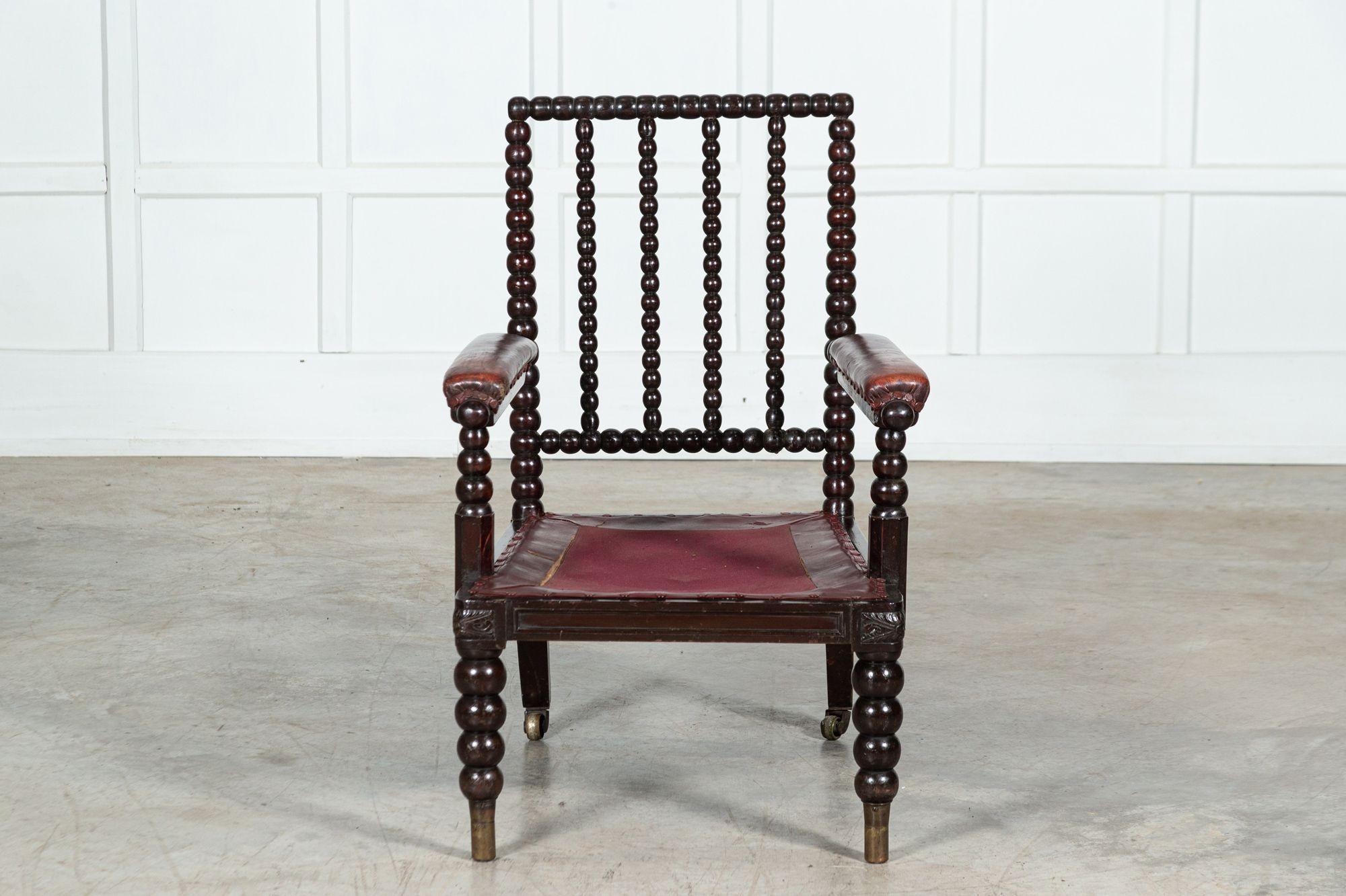 circa 1870
19th century Scottish Leather Bobbin Armchair
(signs of past repair)
sku 1485
W58 x D64 x H93 cm
Seat height 46 cm