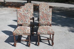 19. Jh. Satz von 6 französischen Louis XIV geschnitzten Eichenstühlen mit hoher Rückenlehne