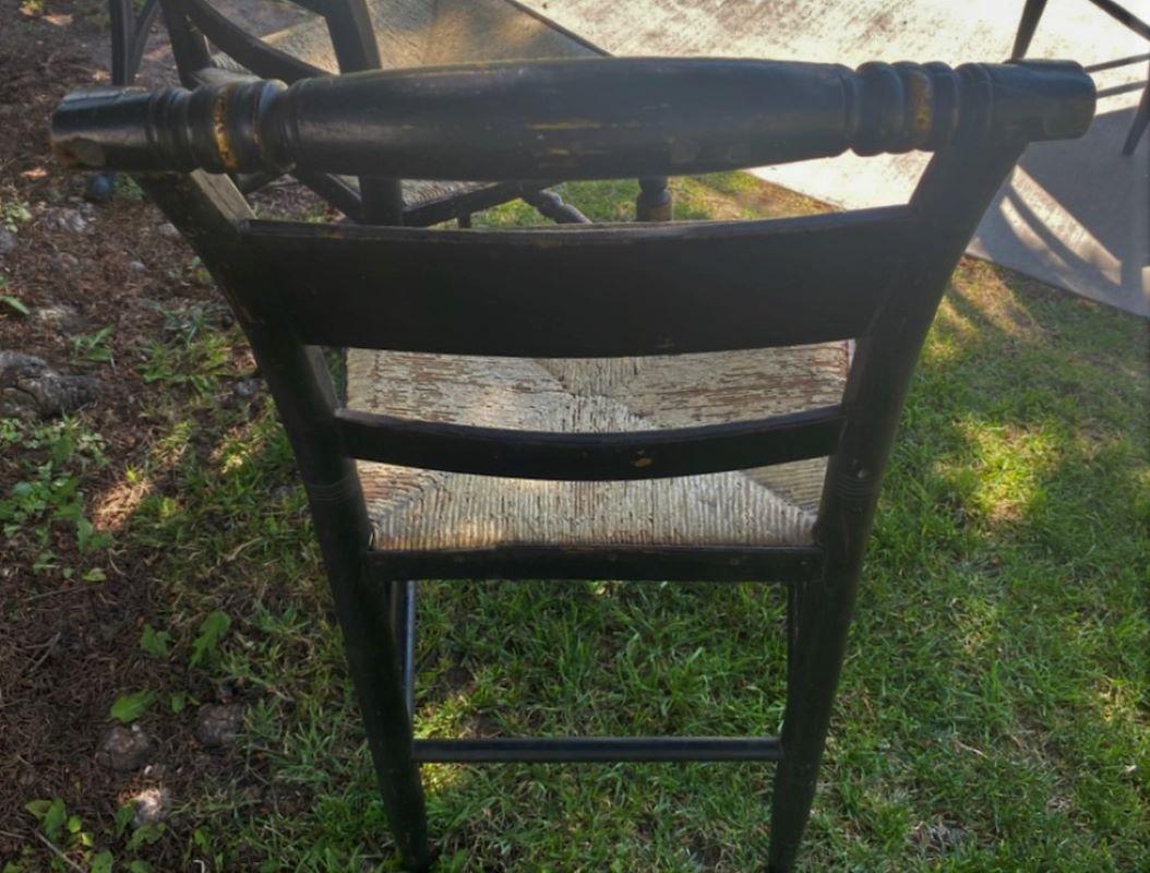 19thc Set of Six Original Paint Decorated Hitchcock Chairs In Good Condition In Los Angeles, CA