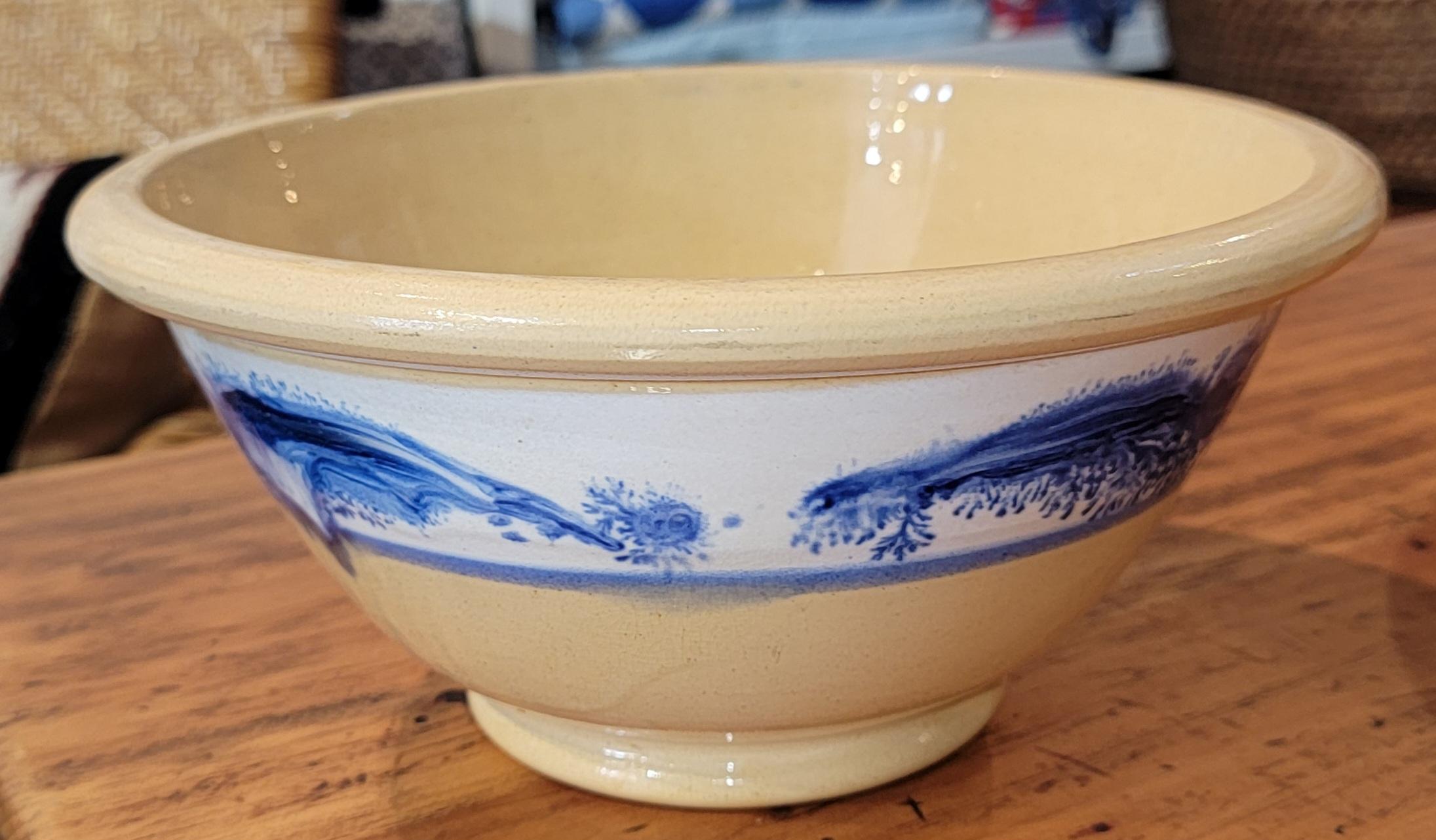 Pottery 19thc Set of  Three Yellow Ware Bowls For Sale