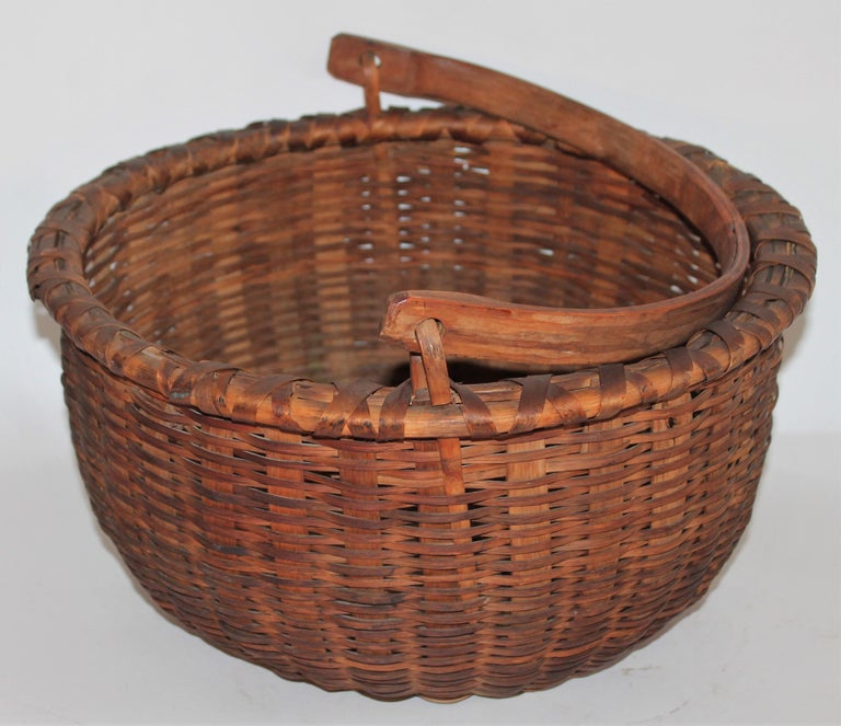 19th Century Shaker Style Swing Handle Basket at 1stDibs shaker style baskets, shaker baskets