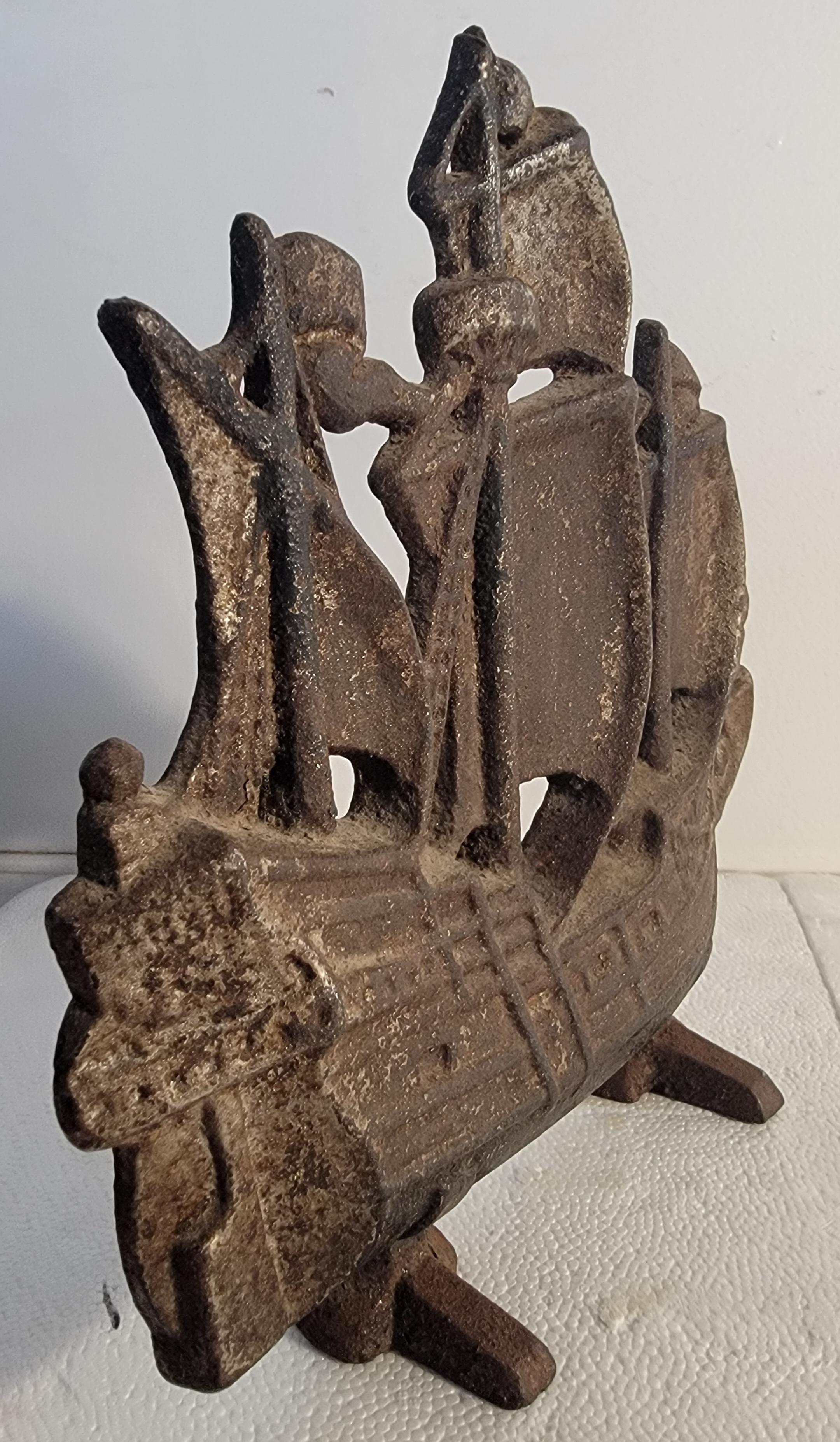 Patinated 19Thc Ship Door Stop From New England For Sale