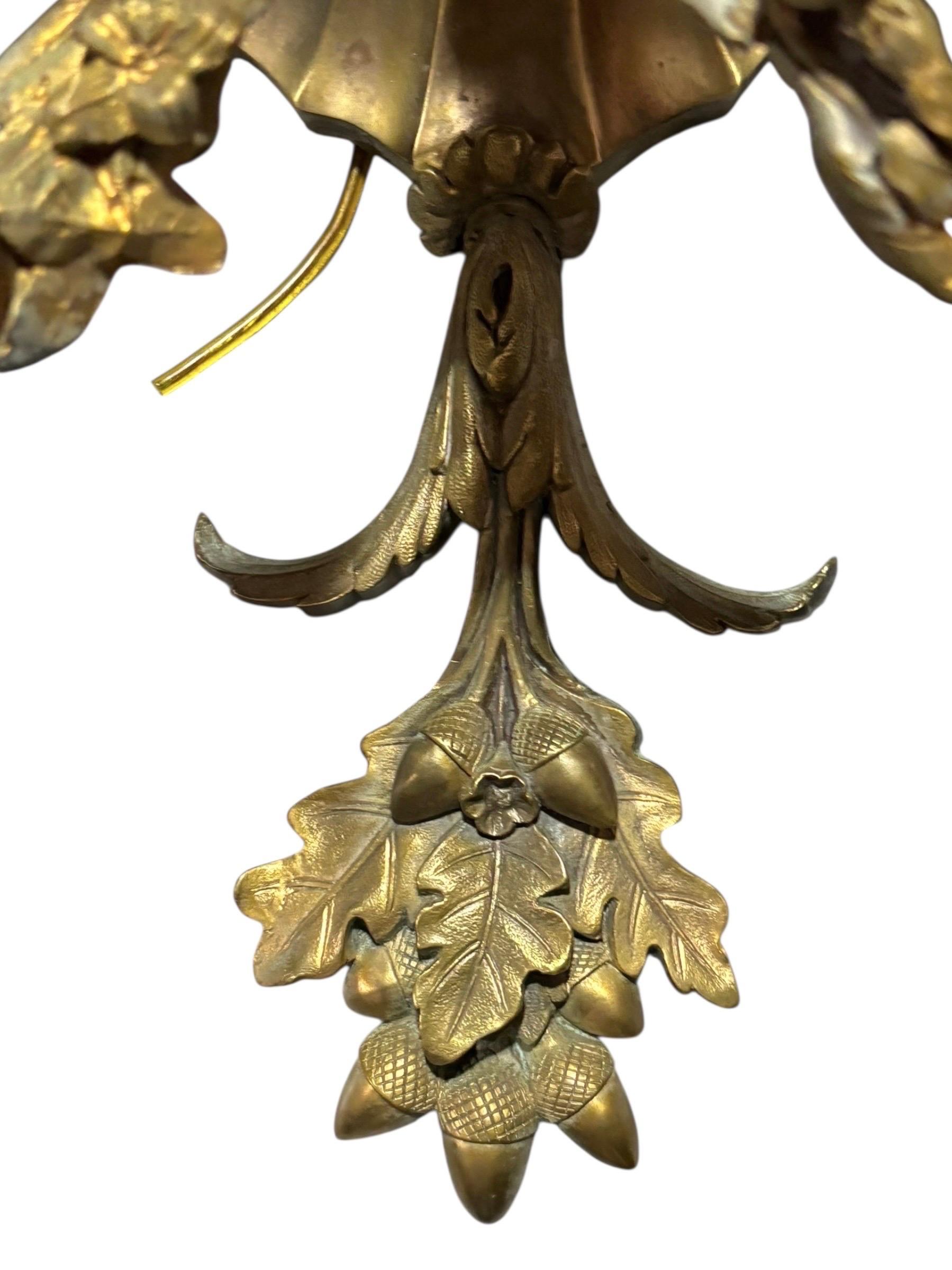 19th Century 19thC Signed Barbedienne Three Arm Sconces, a Pair For Sale