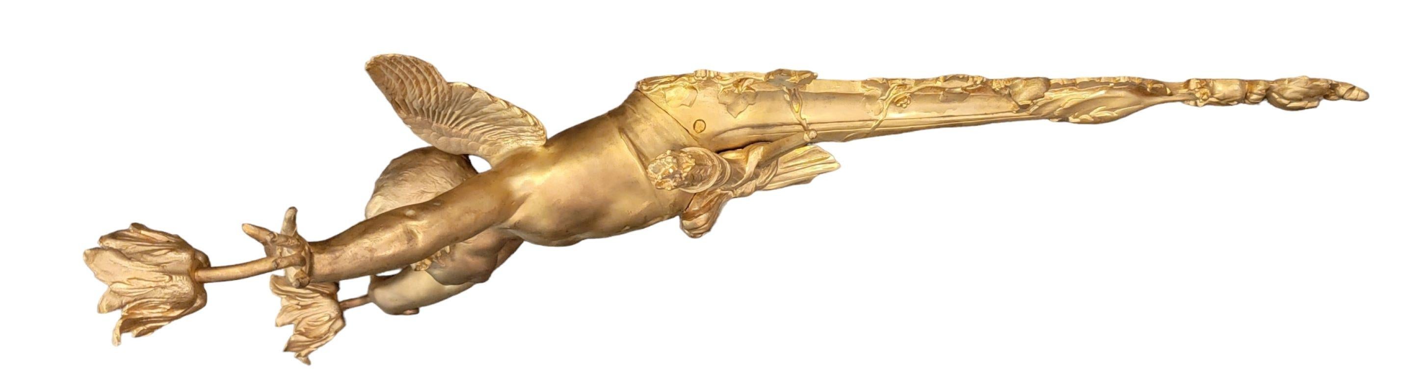 Provincial français Appliques en bronze doré signées du 19e siècle