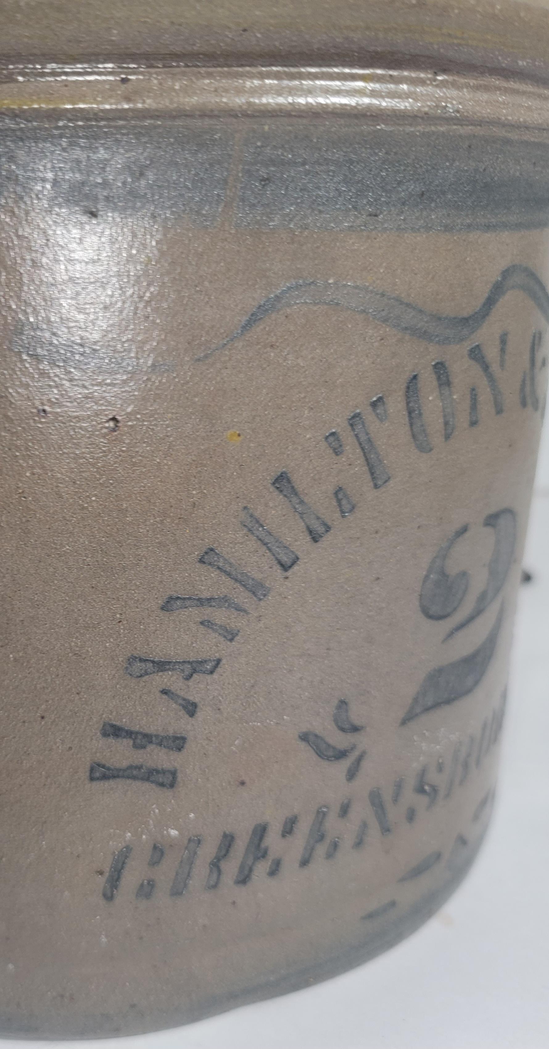 19. Jahrhundert Signiert Hamilton & Jones 2 Gallon Butterkrug (Handgefertigt) im Angebot