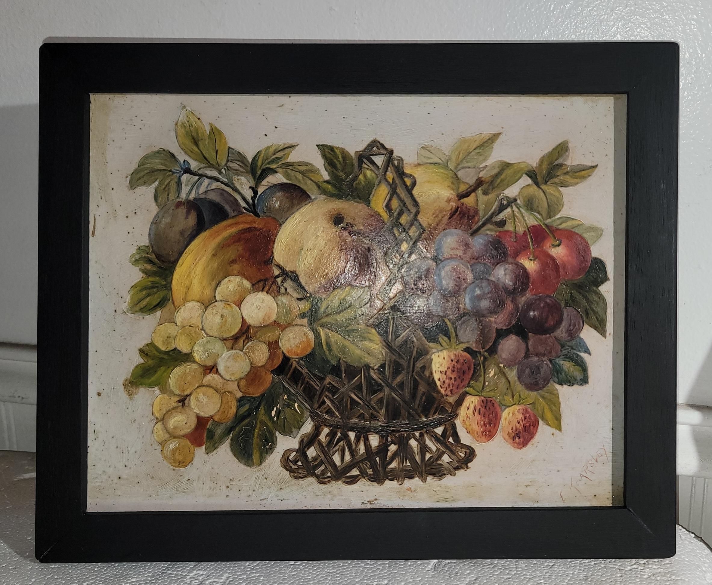 19Thc Signiert Öl Stillleben Gemälde (amerikanisch) im Angebot