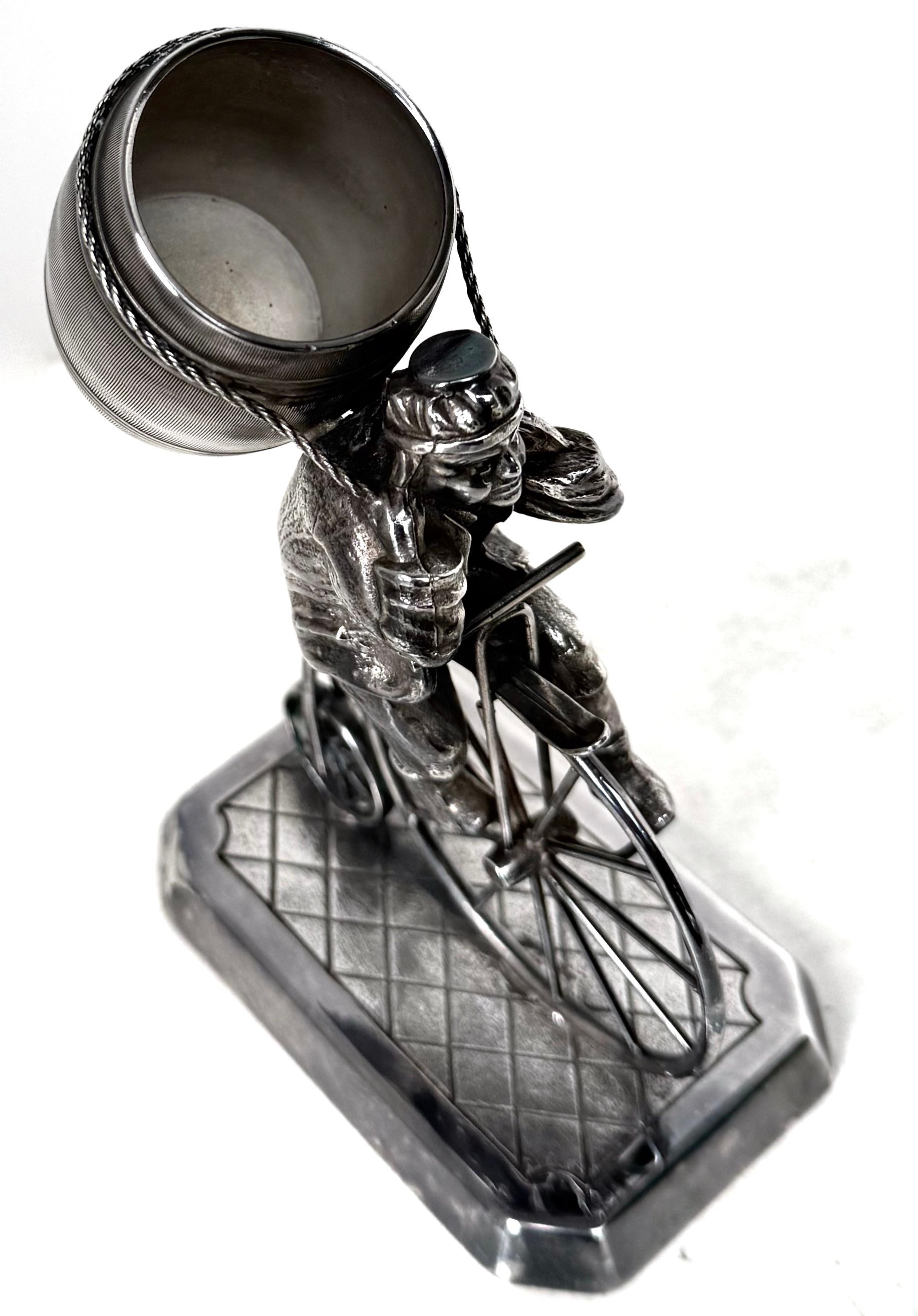 Late 19th Century 19thC. Silver Plated Victorian Figural Toothpick Holder By James Tufts, Boston For Sale