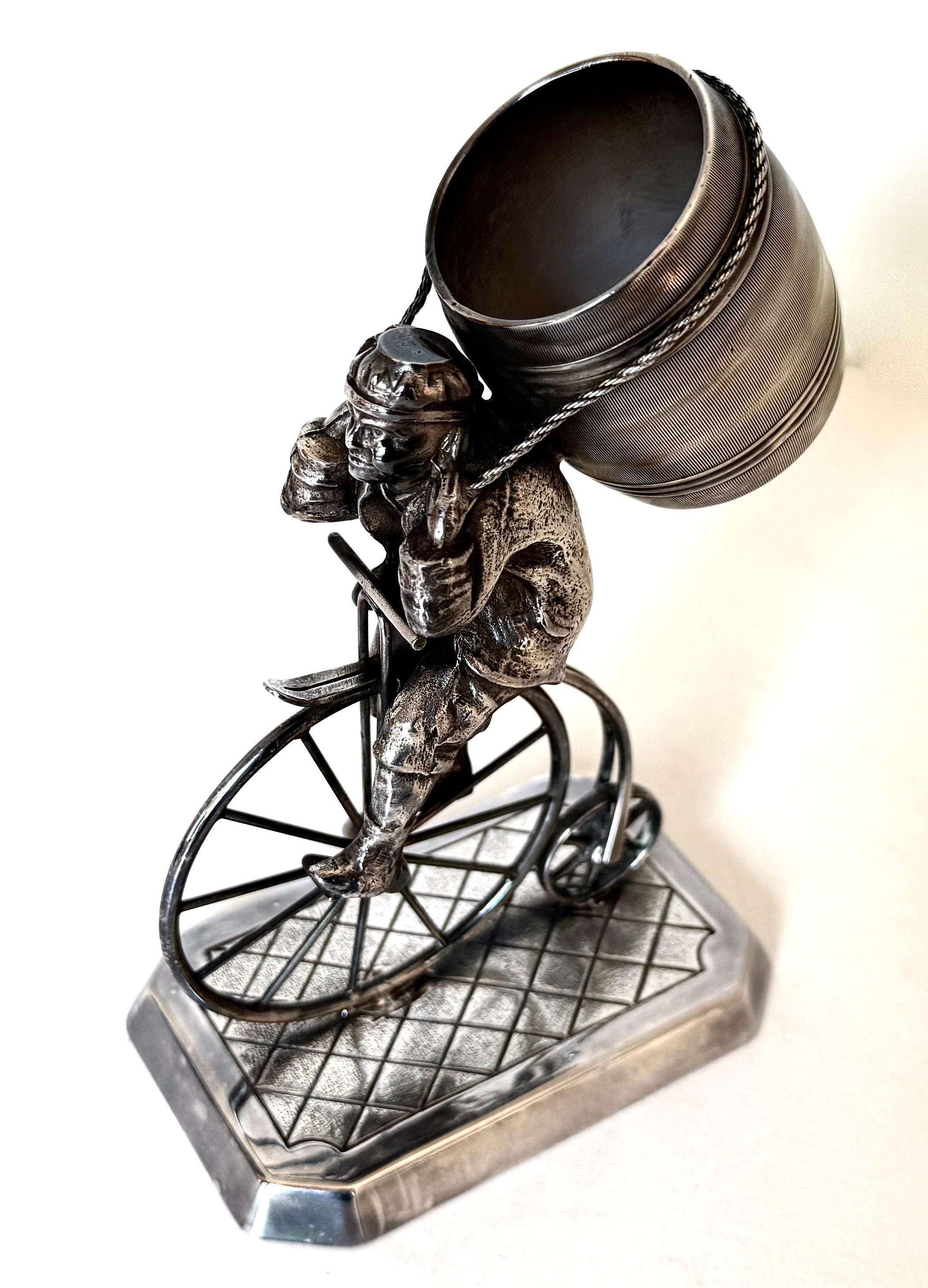 19thC. Silver Plated Victorian Figural Toothpick Holder By James Tufts, Boston For Sale 1