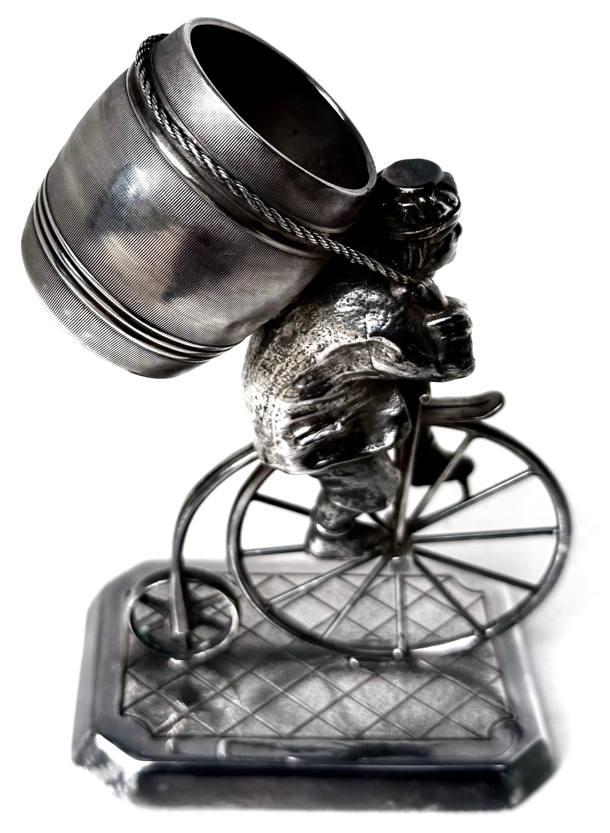 19thC. Silver Plated Victorian Figural Toothpick Holder By James Tufts, Boston For Sale 3