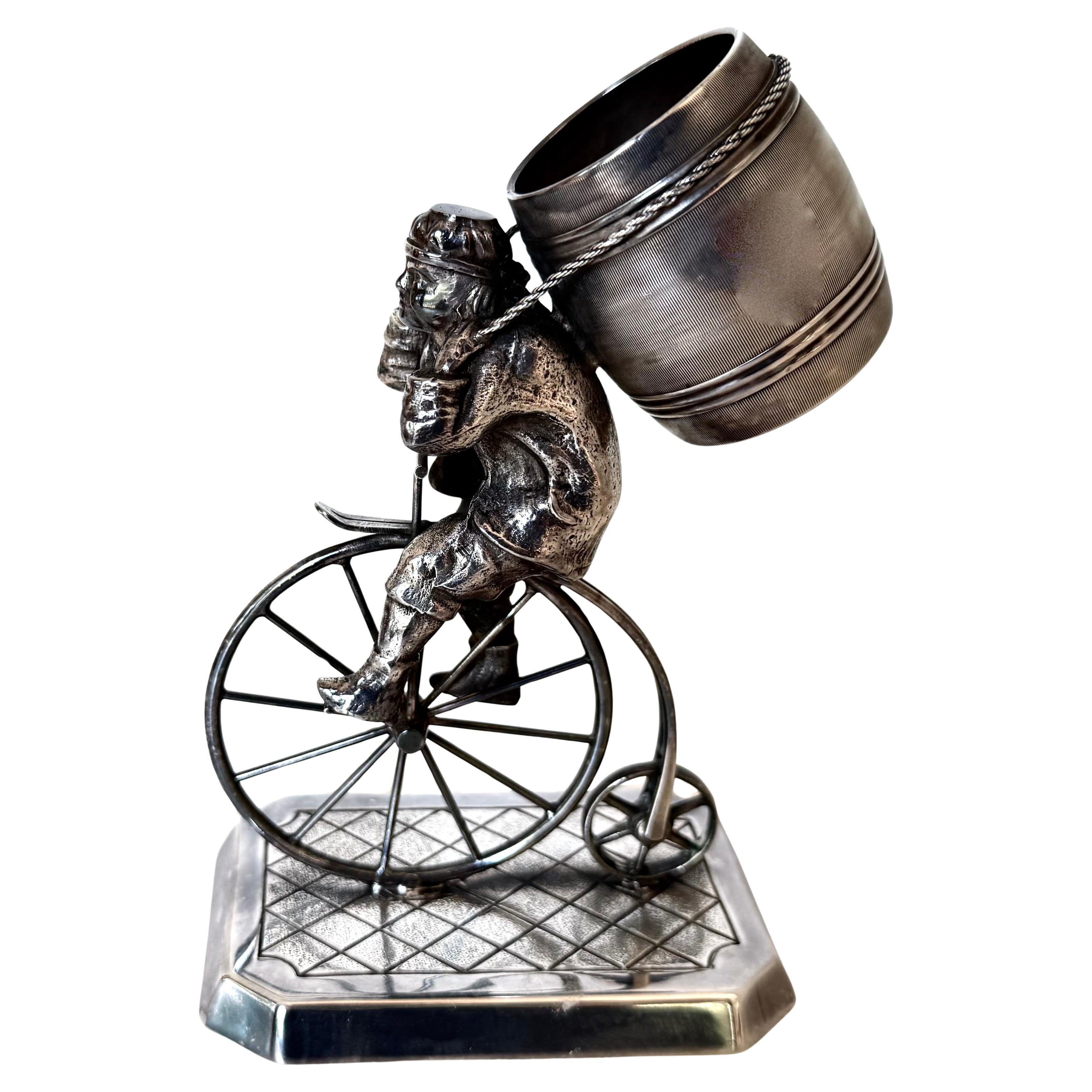 19thC. Silver Plated Victorian Figural Toothpick Holder By James Tufts, Boston For Sale