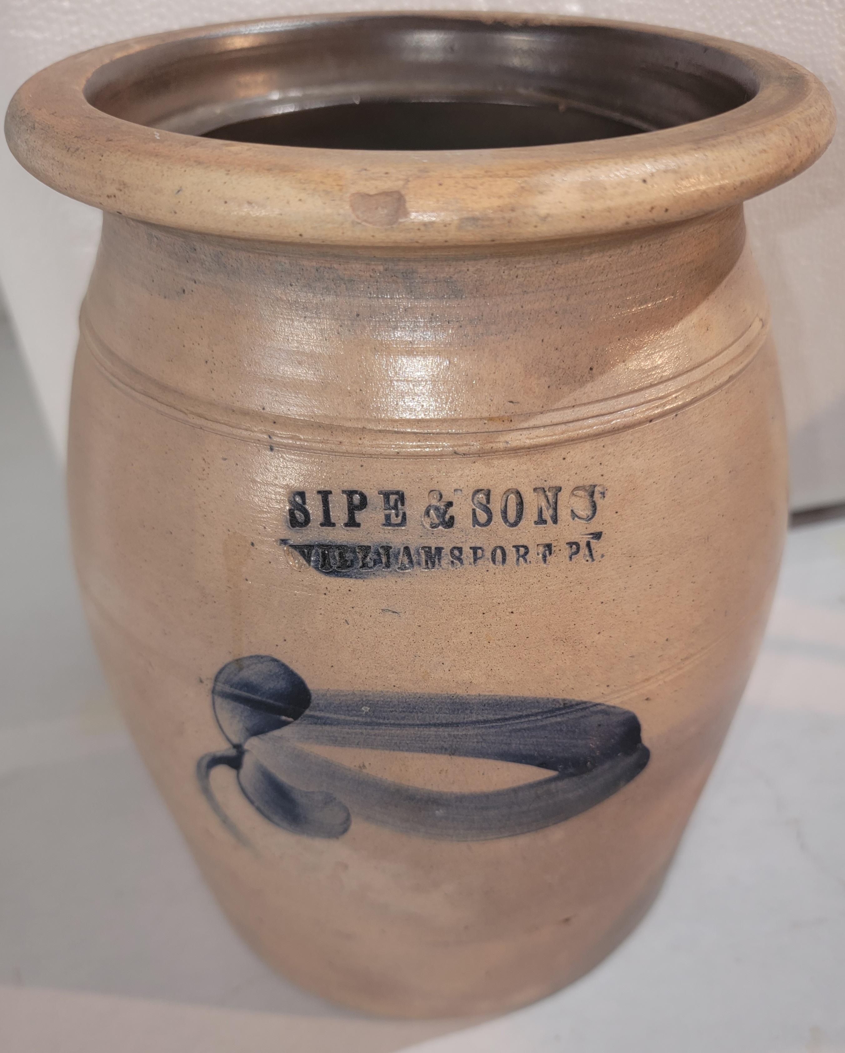 Américain 19e siècle Sip and Sons 1 gal Crock en vente