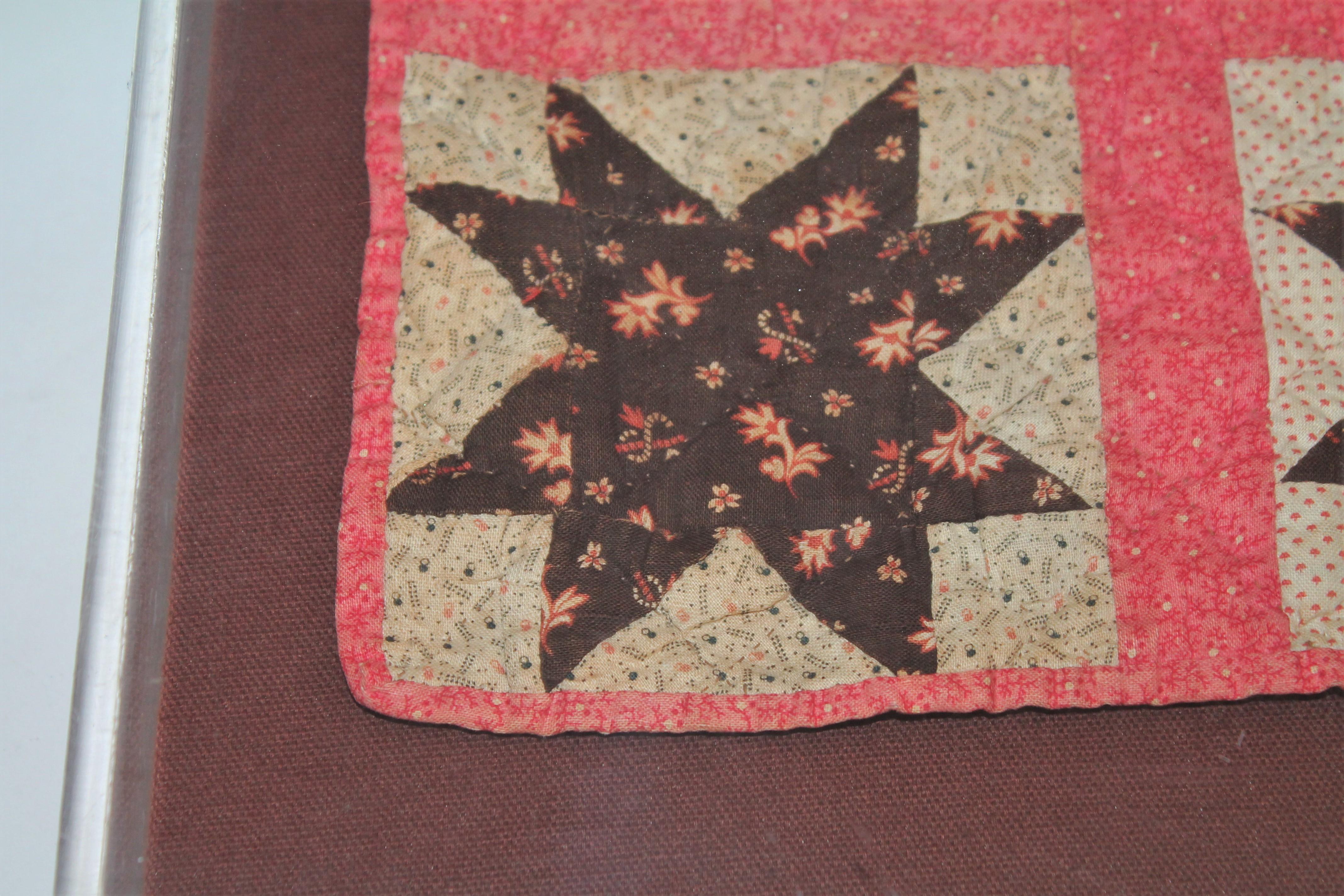 Country 19th Century Six Point Star Rare Doll Quilt