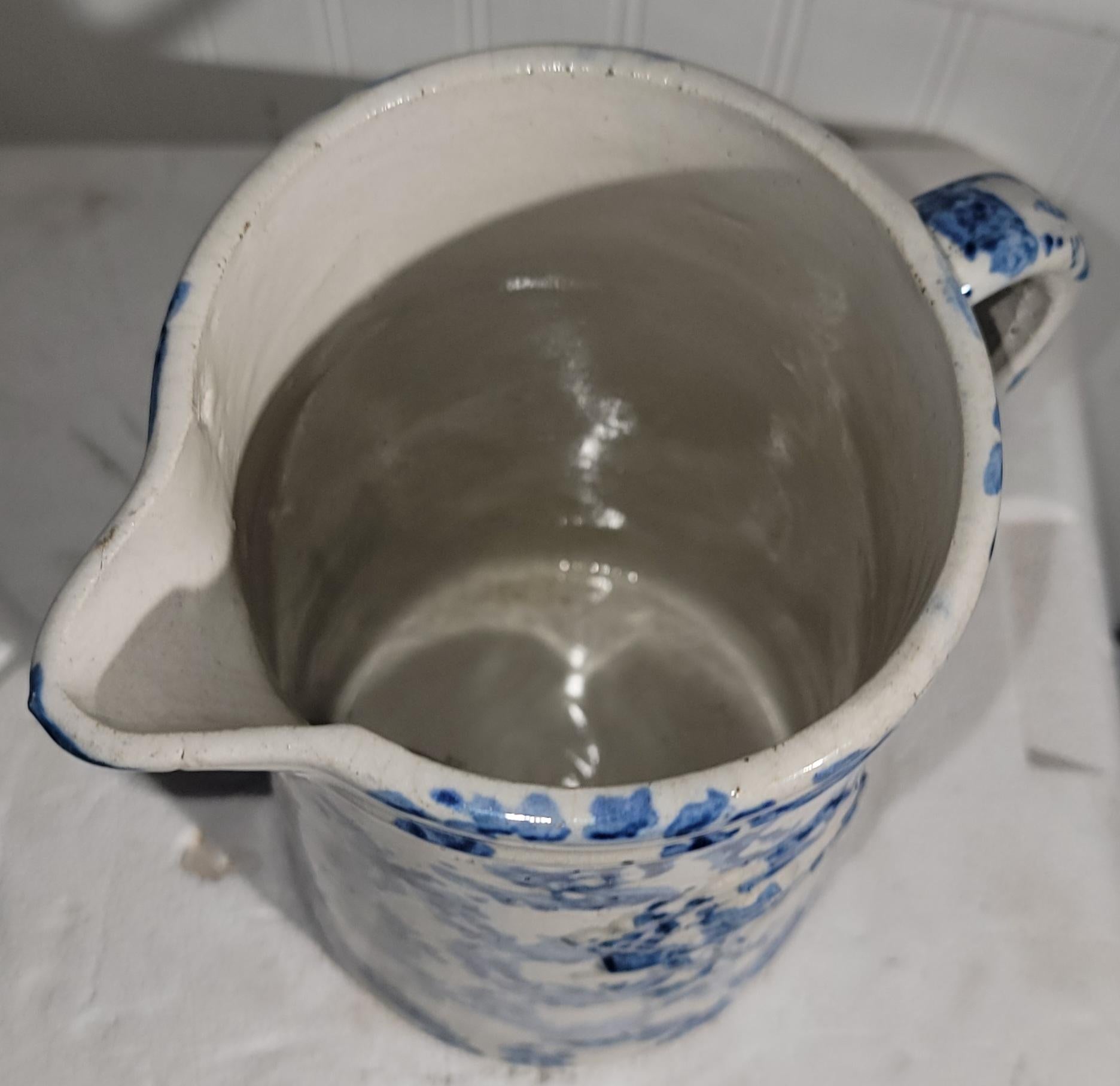 Hand-Crafted 19Thc Smoke Rig Sponge Ware Pitcher Collection of Four Pichers For Sale