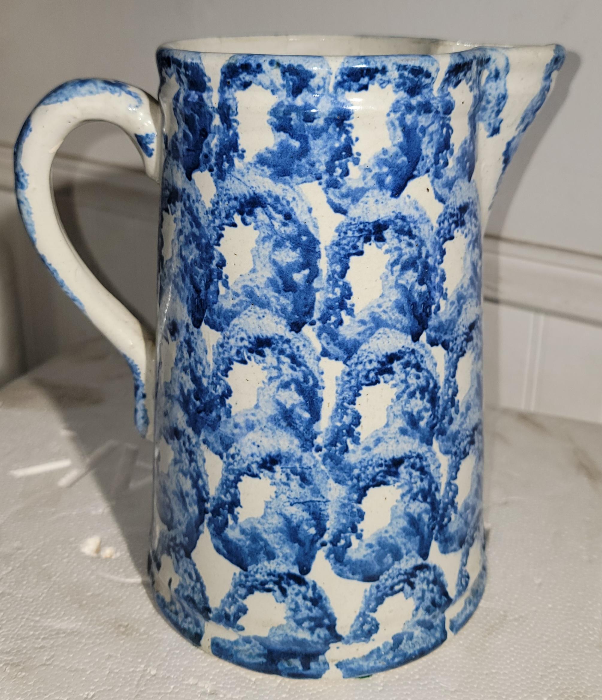 Pottery 19Thc Smoke Rig Sponge Ware Pitcher Collection of Four Pichers For Sale