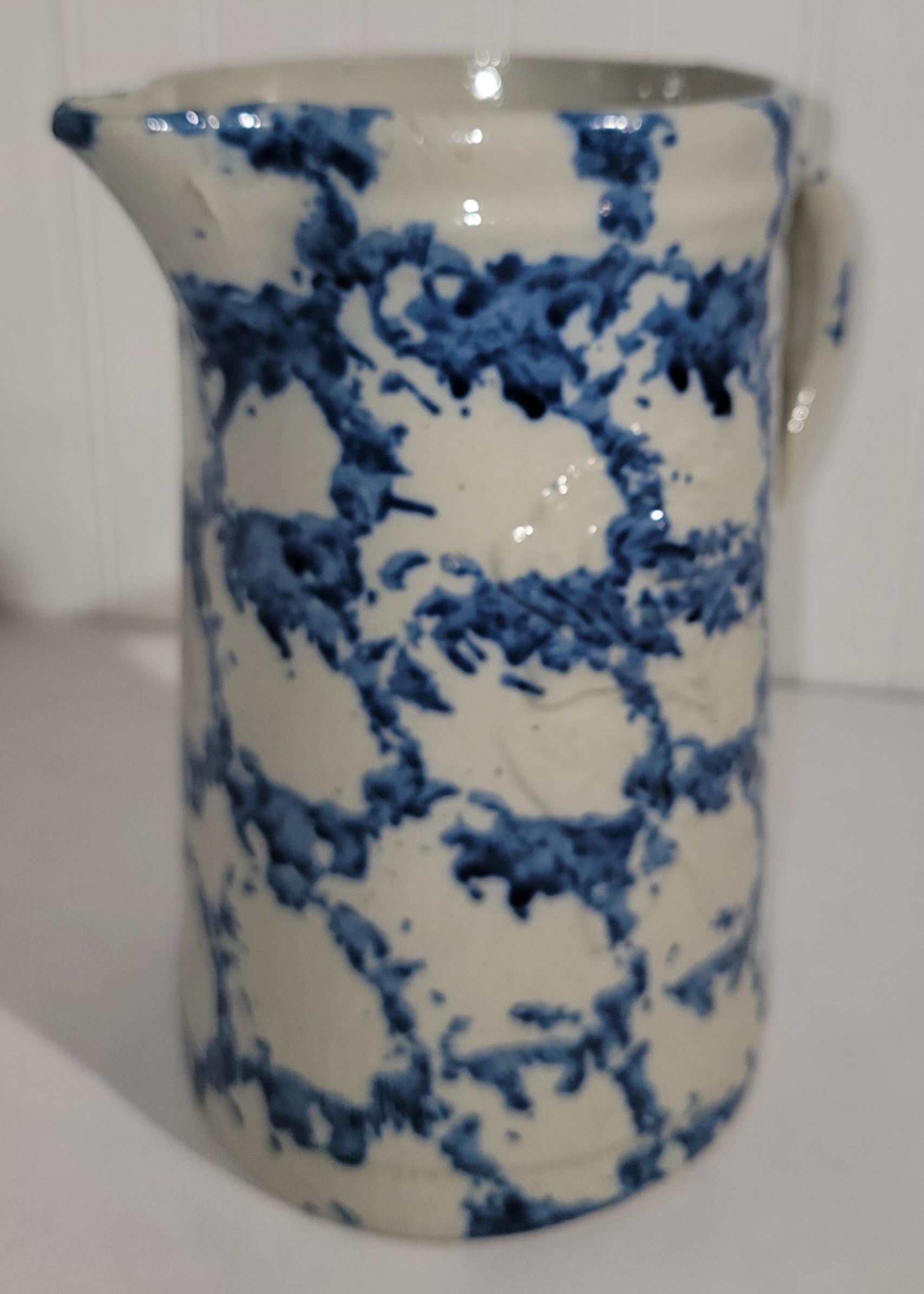 American 19Thc Smoke Ring Pattern  Sponge Ware Pitcher For Sale