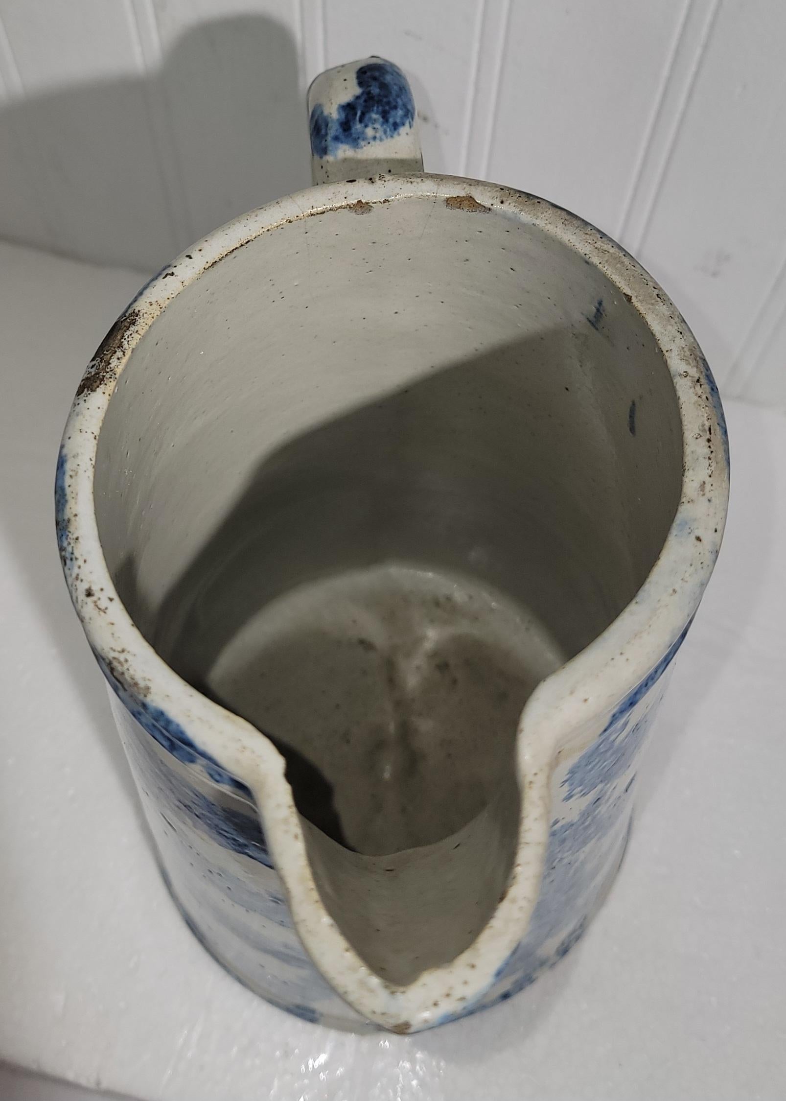 19Thc Smoke Ring Pattern  Sponge Ware Pitcher For Sale 1