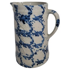 19Thc Smoke Ring Pattern  Sponge Ware Pitcher