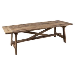19thC Spanish Rustic Oak Bleached Farmhouse Table