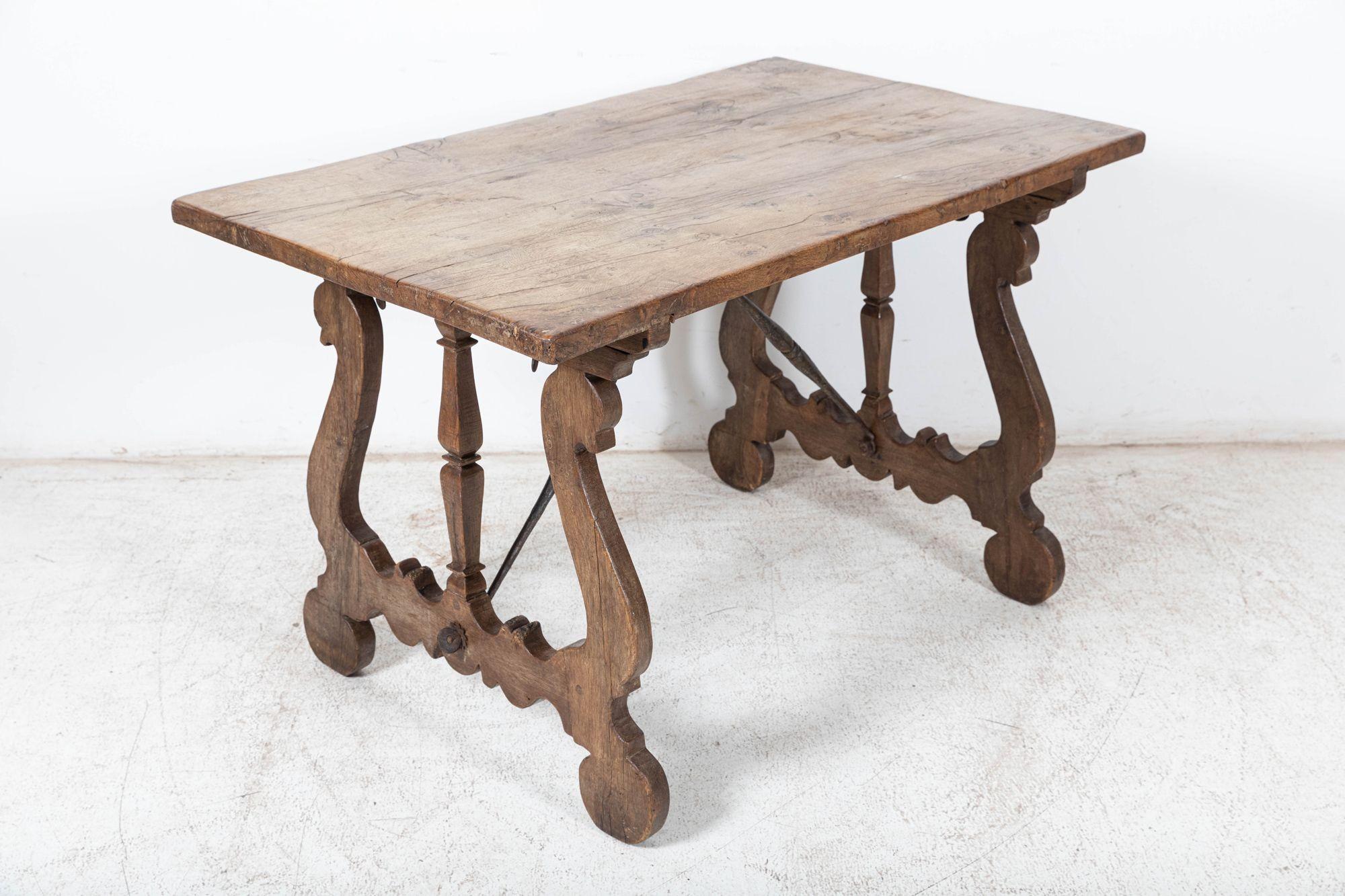 19th C Spanish Walnut Trestle Table In Good Condition In Staffordshire, GB