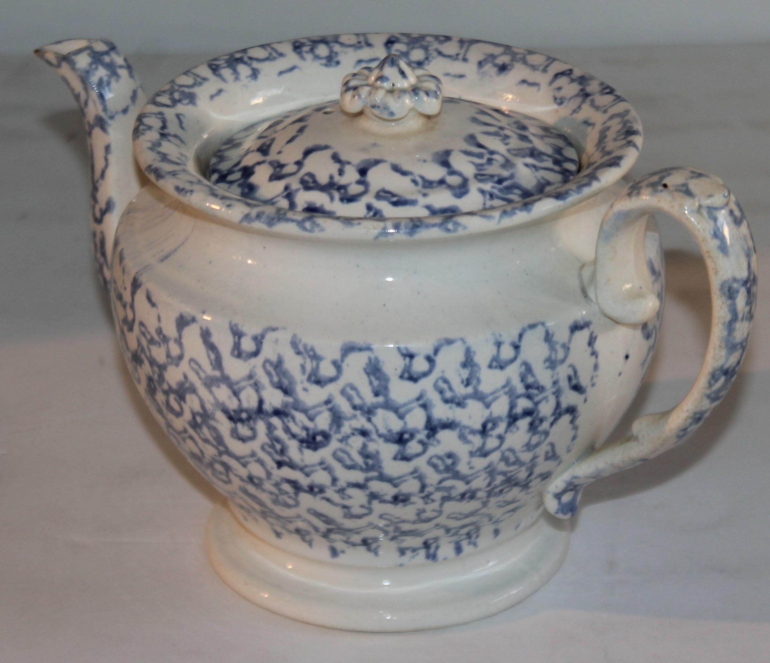 Country 19Thc Spatter Ware Tea Pot For Sale