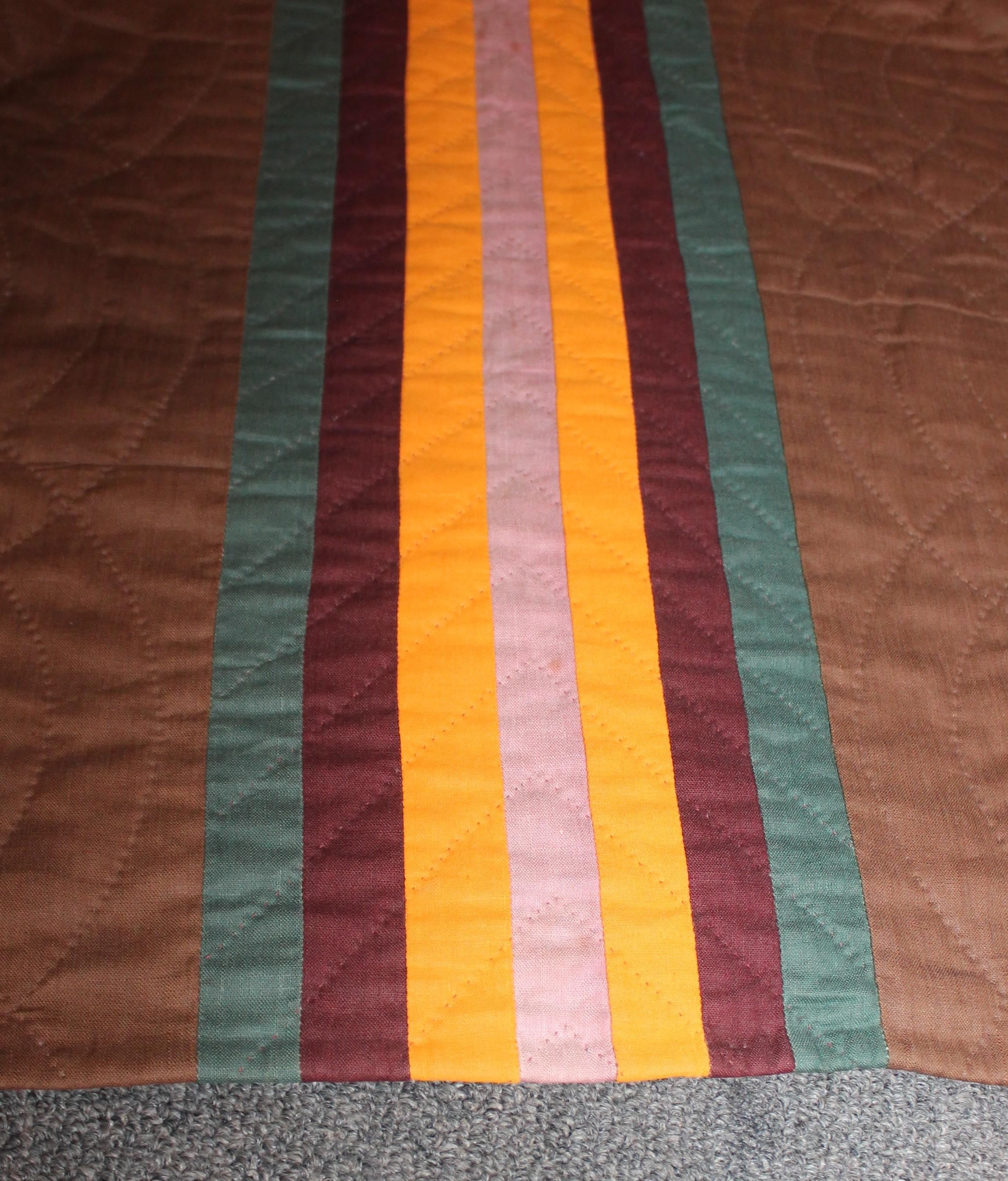 American 19th Century Split Bars Quilt from Pennsylvania For Sale
