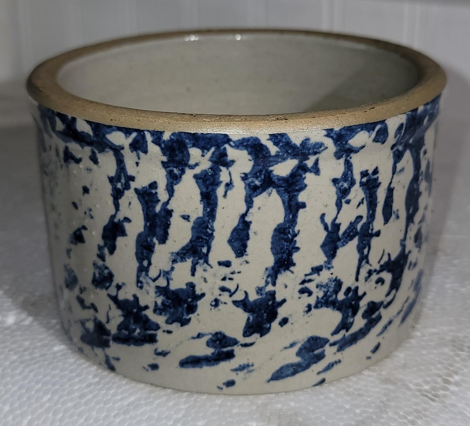 Adirondack 19Thc Sponge Pottery Butter Crock ( mini size ) For Sale