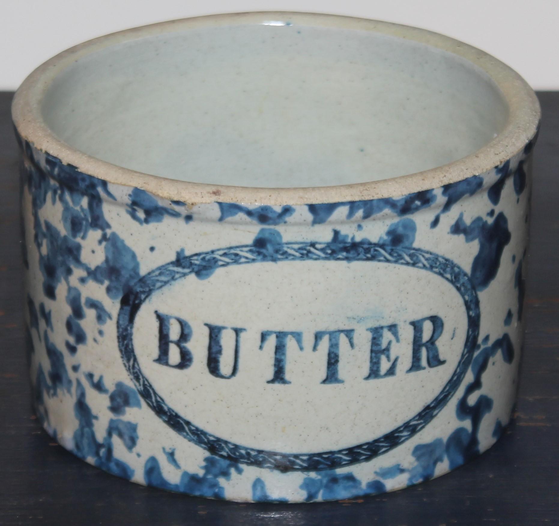 Americano Portaburro in ceramica spugnosa del XIX secolo -3 in vendita