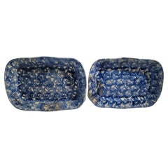 19thc Sponge Serving Platters -Pair