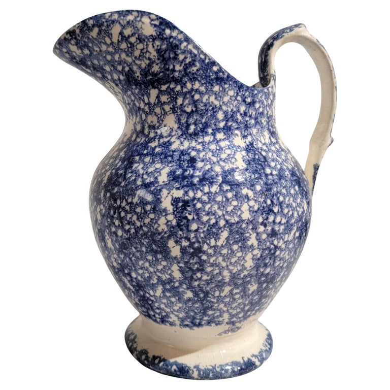 19Thc Sponge /Spatter Ware Water Pitcher For Sale