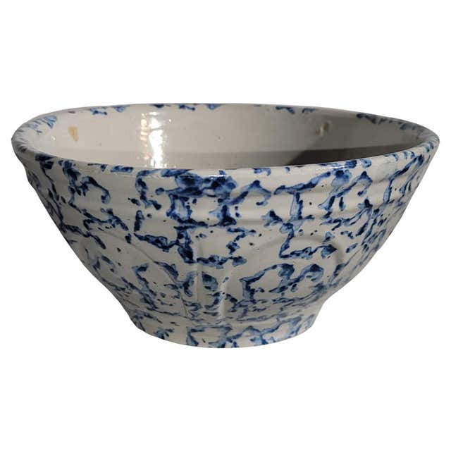 19thc Sponge ware Bowl With Scalloped Sponge Design For Sale at 1stDibs