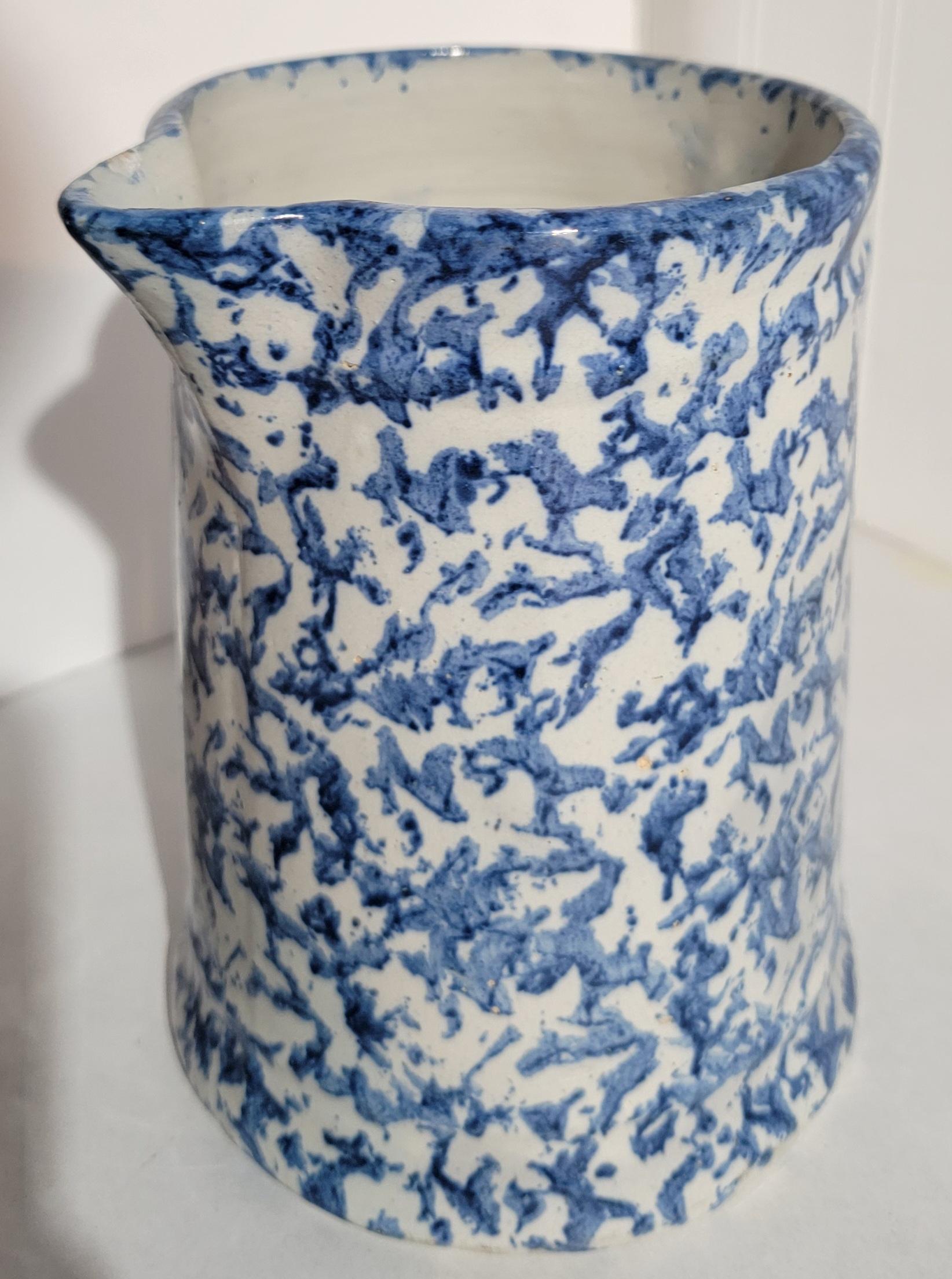 19Thc Sponge Ware Milk Pitchers -Pair 3