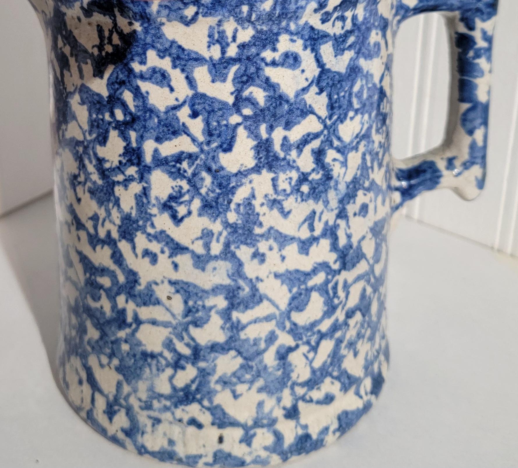 19Thc Sponge Ware Milk Pitchers -Pair In Good Condition In Los Angeles, CA