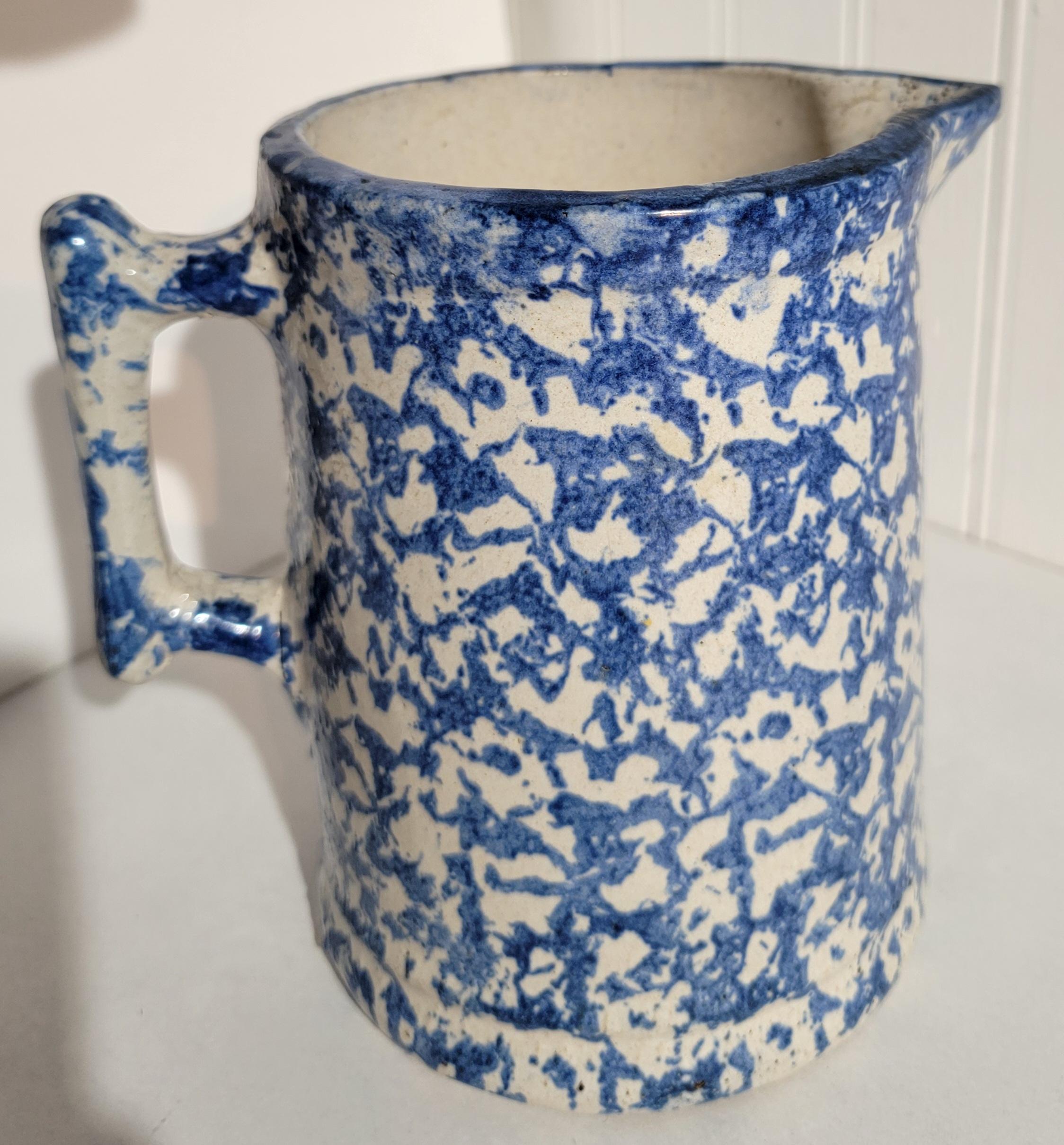 Pottery 19Thc Sponge Ware Milk Pitchers -Pair