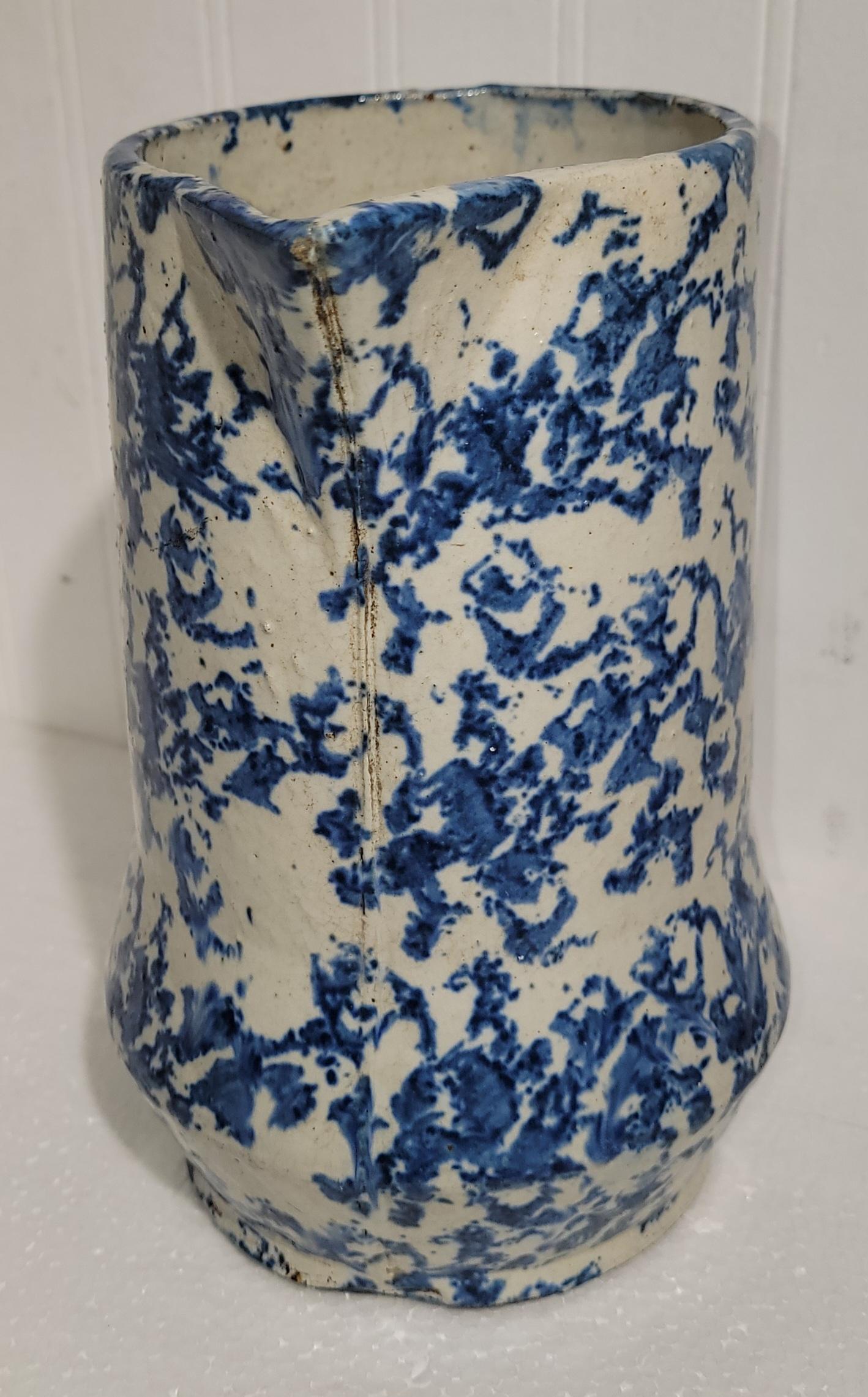 Adirondack 19thc Sponge Ware Pitcher For Sale